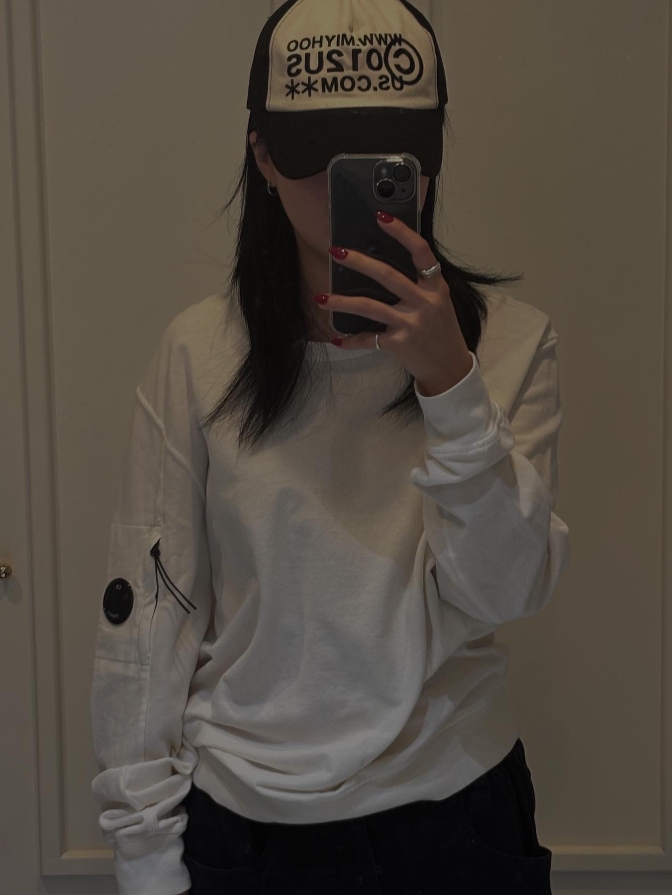 C.P. Company Light Fleece Sweatshirt Gauze White - 24SS 착용 스타일