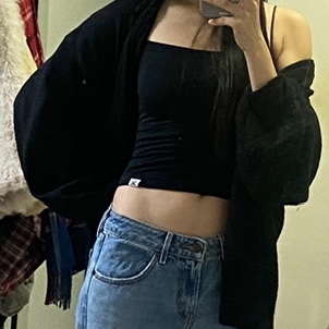 LAZYZ Easy Soft Loose Fit knit Cardigan Black 착용 스타일