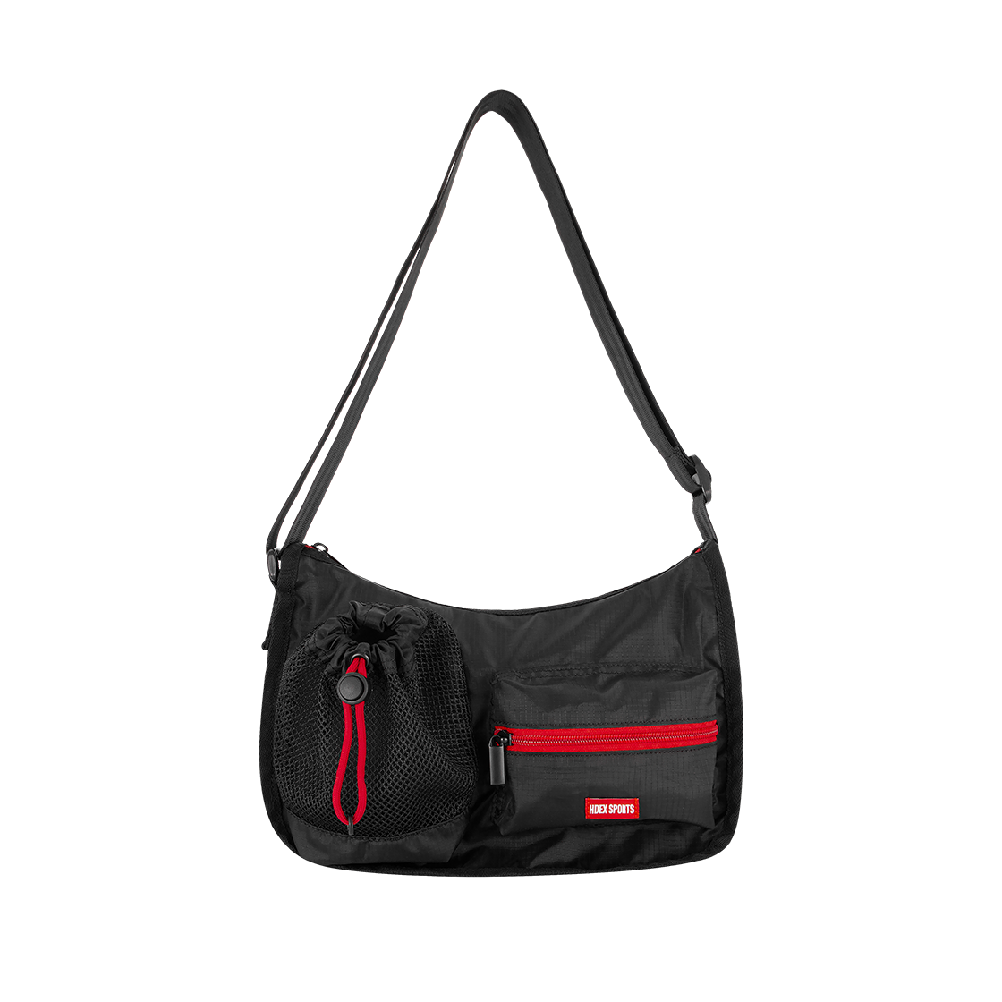 에이치덱스 나일론 립 포켓 숄더백 블랙(HDEX Nylon Rib Pocket Shoulder Bag Black)