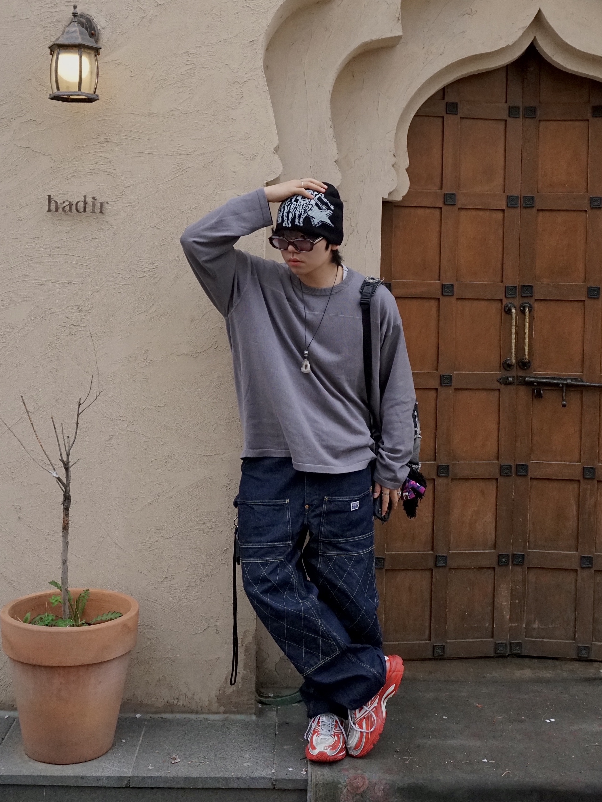 Kapital 11.5 oz. Denim Lumber Pants Indigo, Libertiworko Librta Black 착용 스타일 - 1