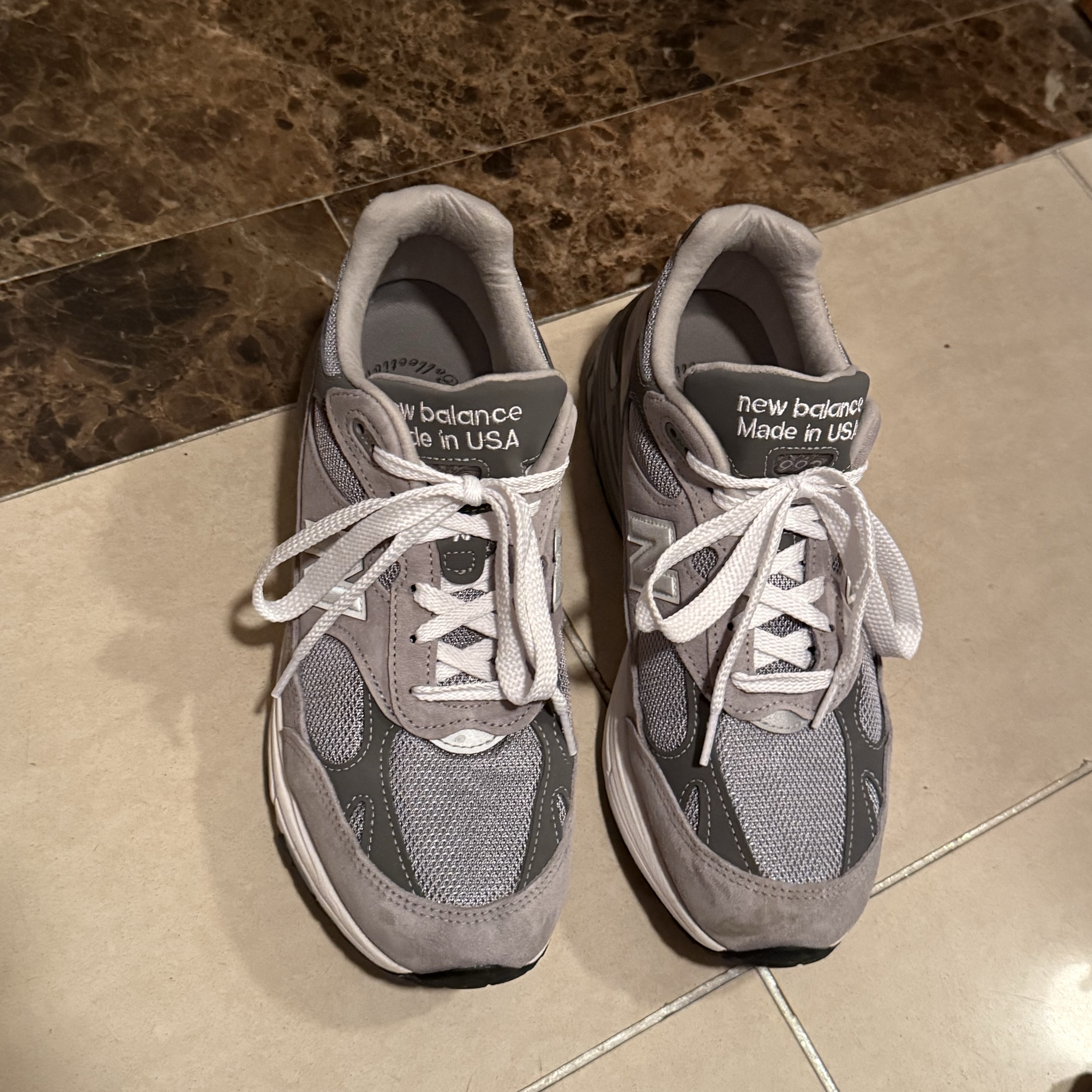 New Balance 993 Made in USA Grey - D Standard 착용 스타일 - 1