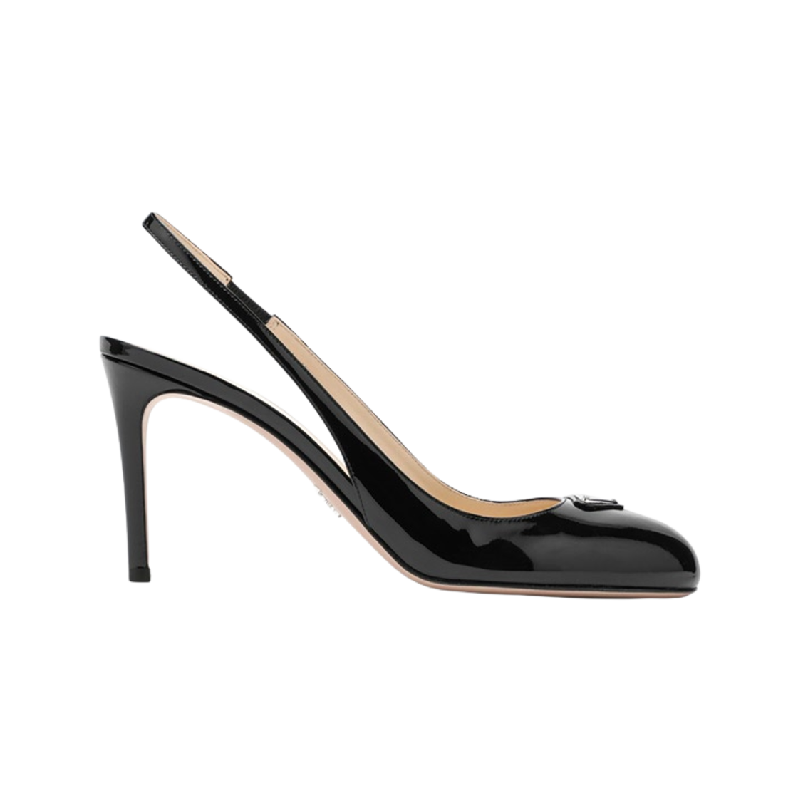 1I159N-069-F0002 (W) Prada Patent Leather Slingback Pumps Black