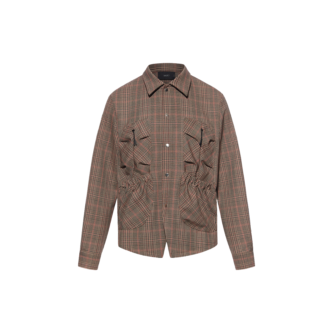 7440_25SS_002 7440-37-1 Pocket shirring check shirts - 대표 이미지 #1