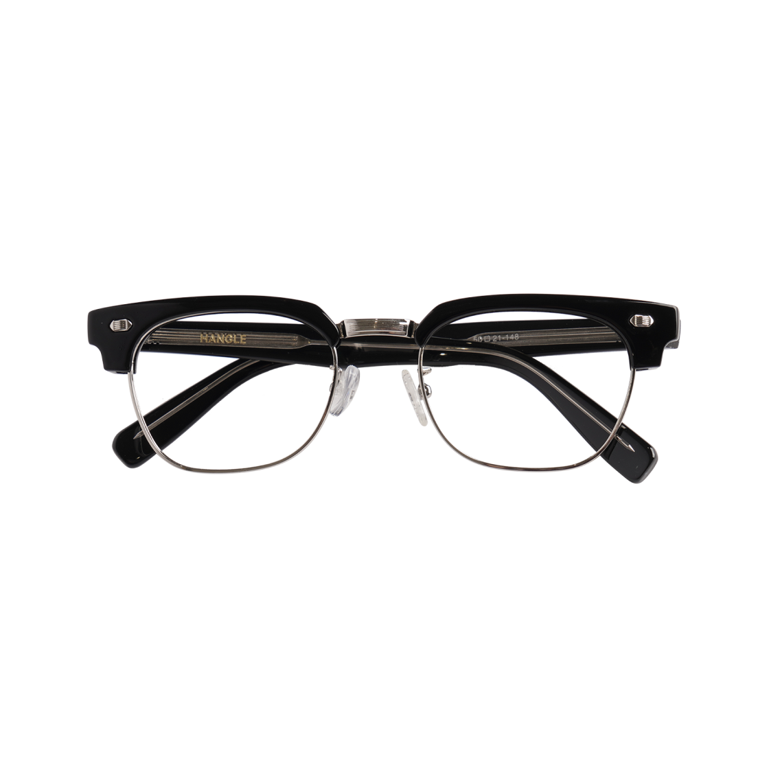 Square low-rimmed Black Hangle Daily Square low-rimmed glasses Black - 대표 이미지 #1