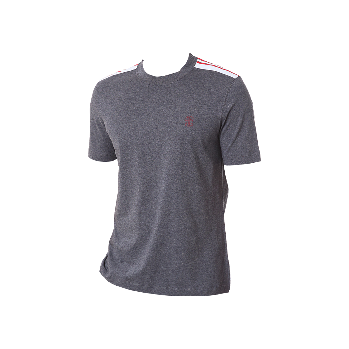 브루넬로 쿠치넬리 로고 자수 라이닝 패치 티셔츠 다크 그레이(Brunello Cucinelli Logo Embroidered Lining Patch T-Shirt Dark Grey)