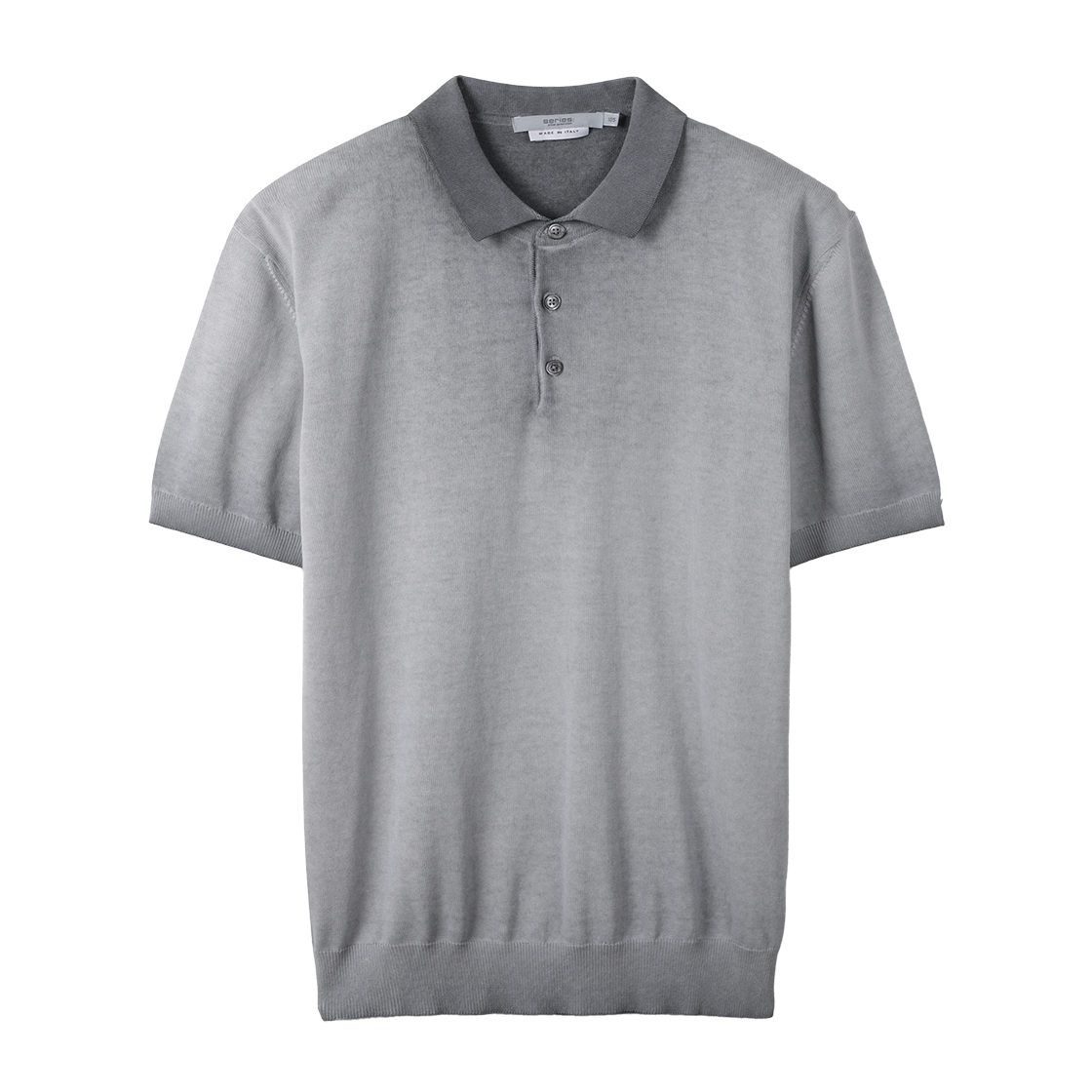 시리즈 이탈리 메이드 다잉 하프 슬리브 폴로 스웨터 그레이(Series Italy Made Dyed Half Sleeve Polo Sweater Gray) - 1