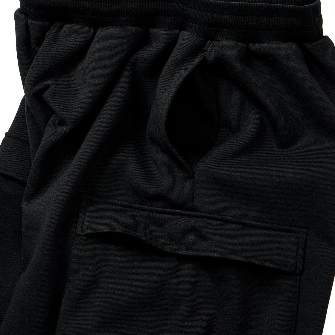 파운드포켓 와이드 스웻 쇼츠 블랙(Found Pocket Wide Sweat Shorts Black) - 4