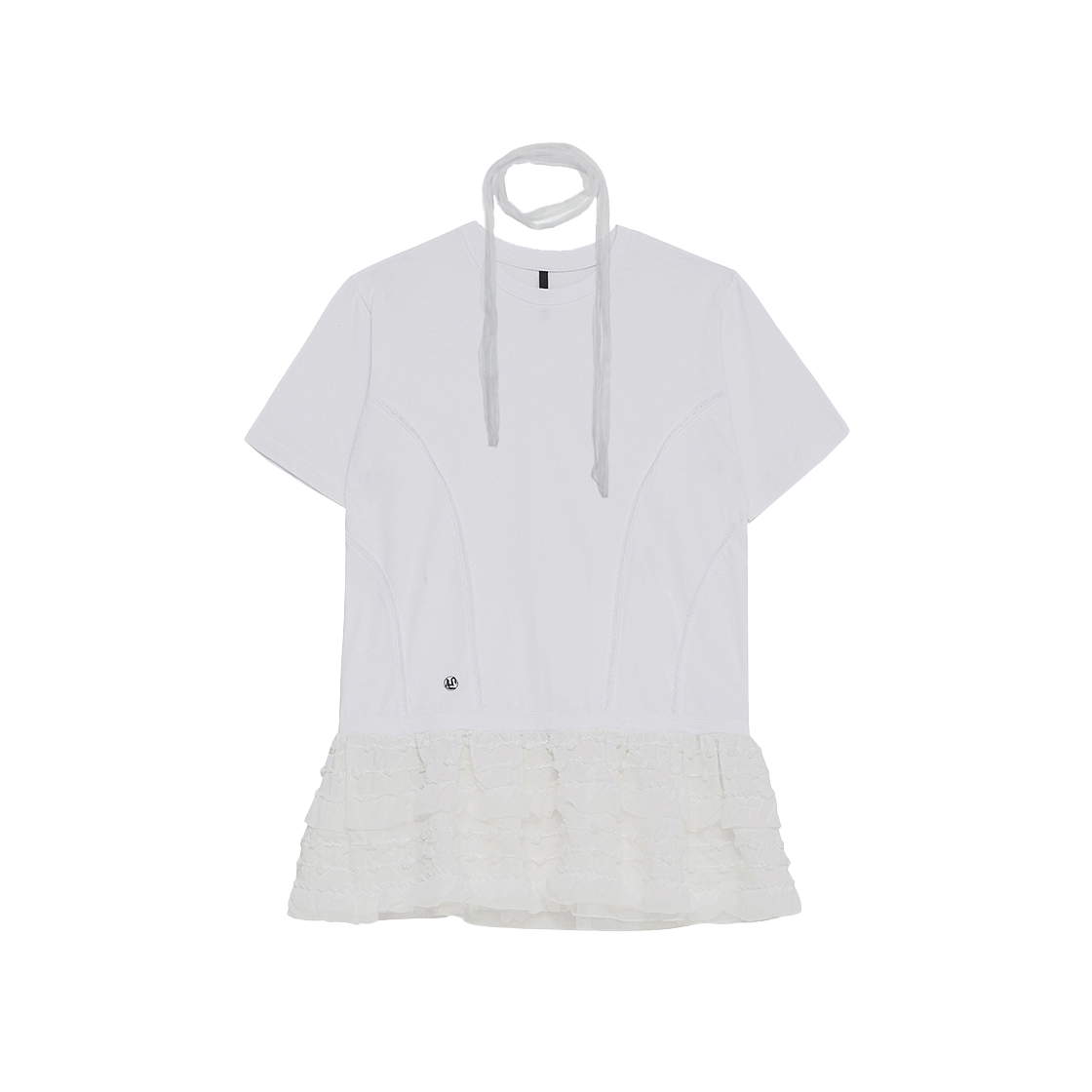 플레어업 레이어드 프릴 티셔츠 화이트