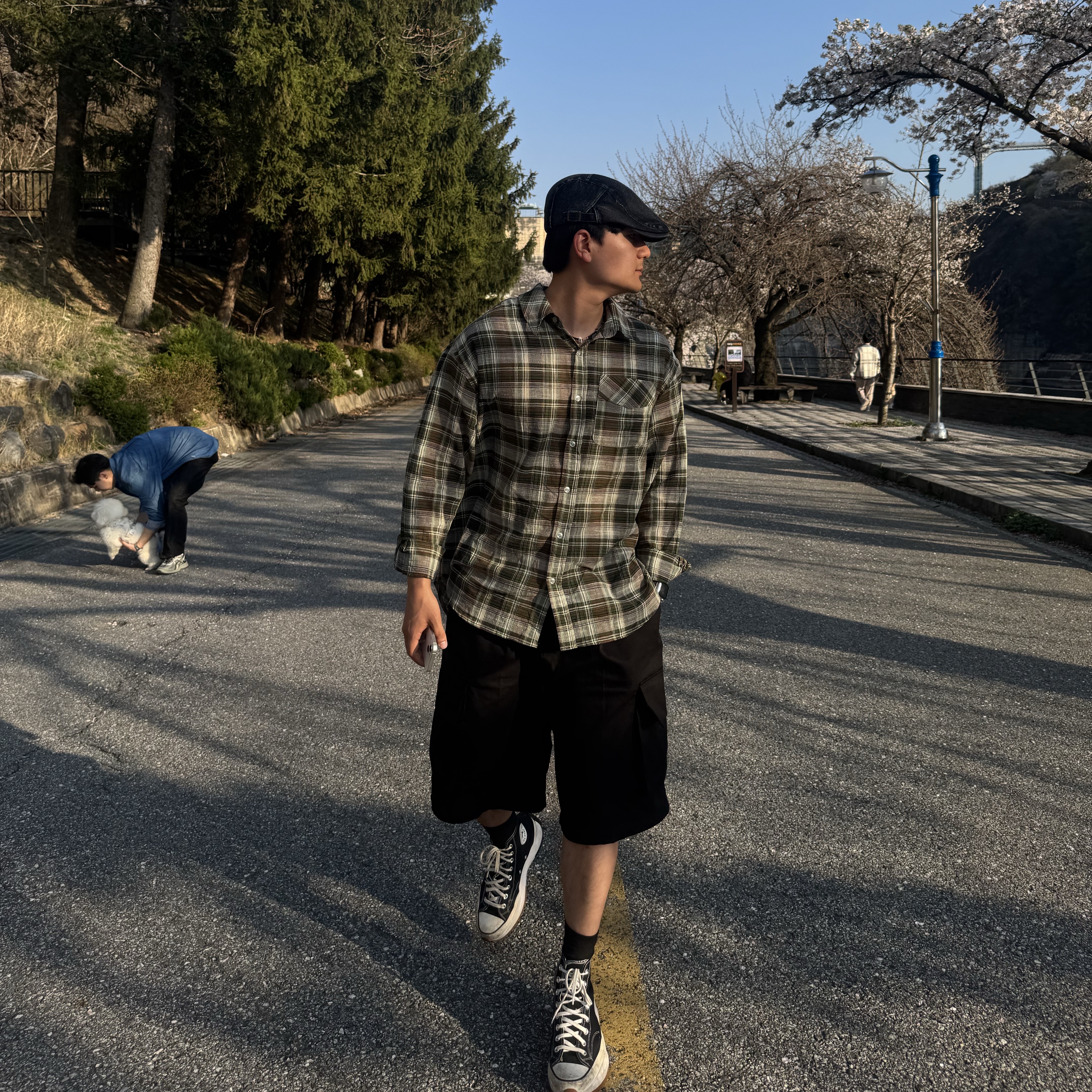 컨버스 런스타 하이크 하이 블랙 화이트 검 착용 스타일 - 3