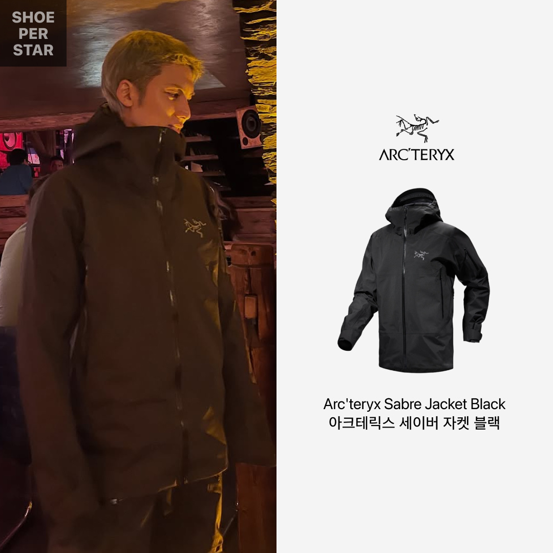 Arc'teryx Sabre Jacket Black 착용 스타일 - 2