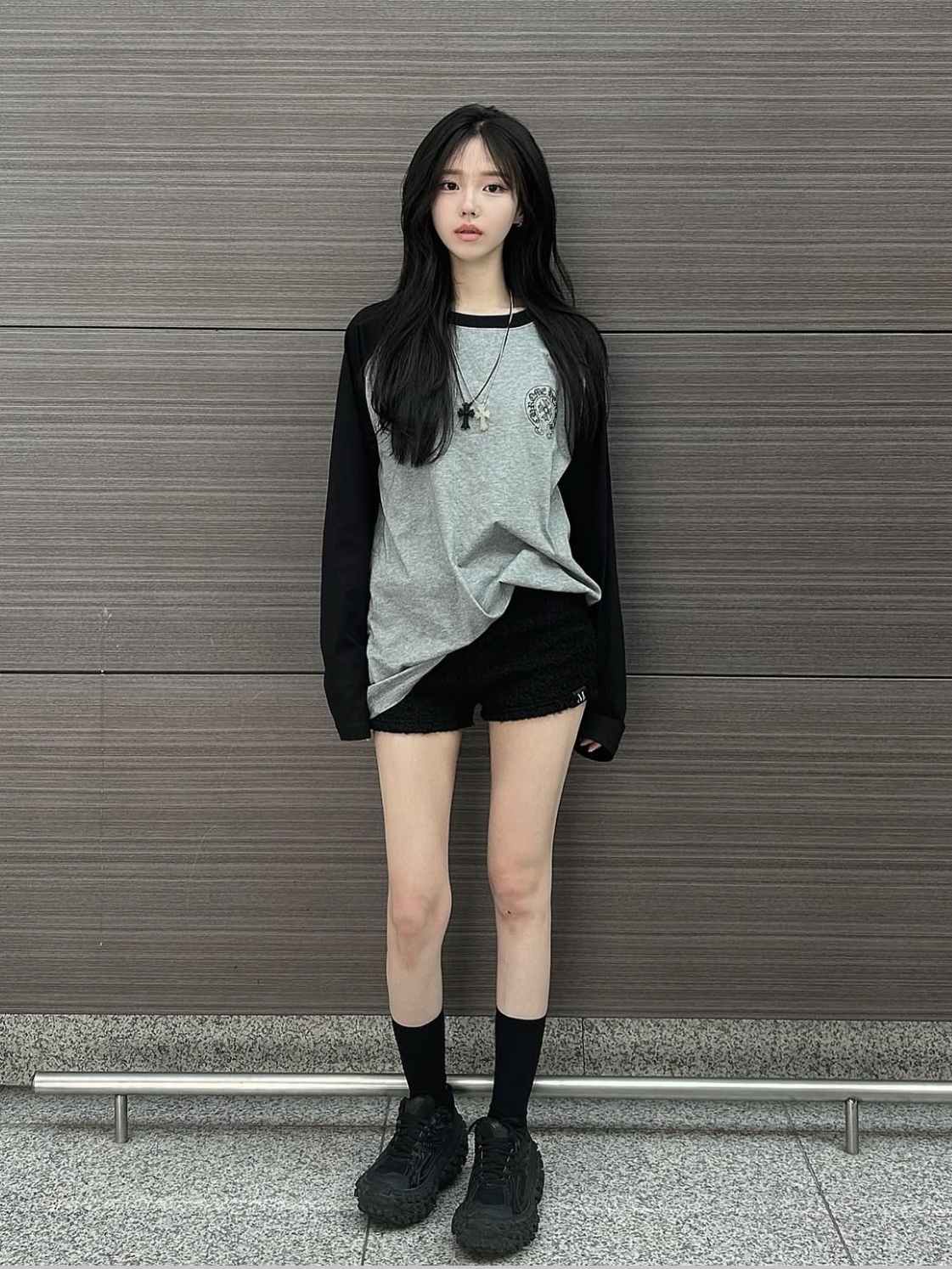 무센트 포레 플리스 마이크로 팬츠 블랙 착용 스타일 - 1