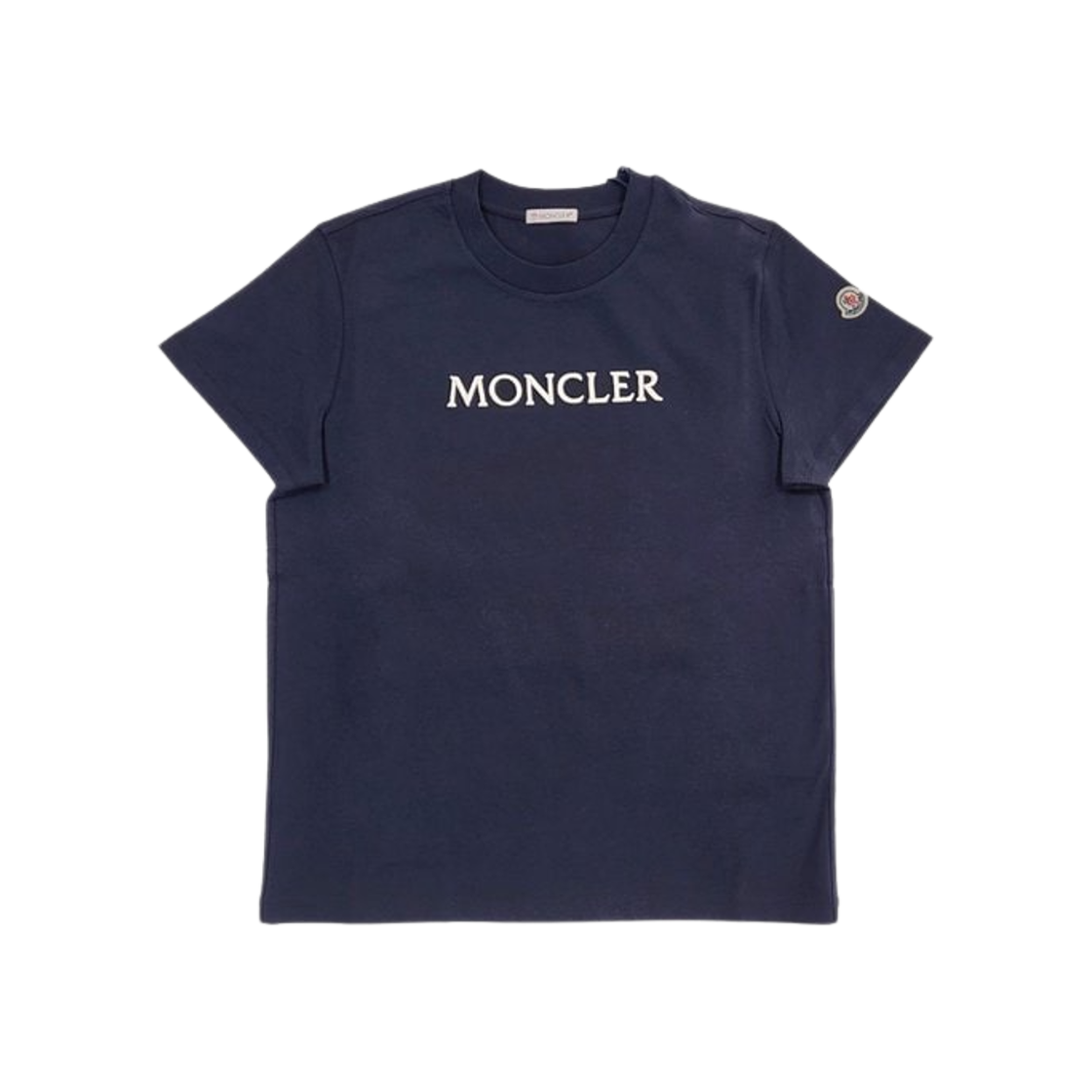 K1-093-8C00008-89AUO-779 (W) Moncler Embroidered Tonal Logo Cotton T-Shirt Navy Blue - 25SS