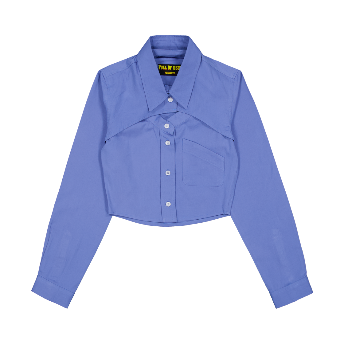 25SS-18(1912518) Full of Ssun Crop Double Collar Shirts Sky Blue