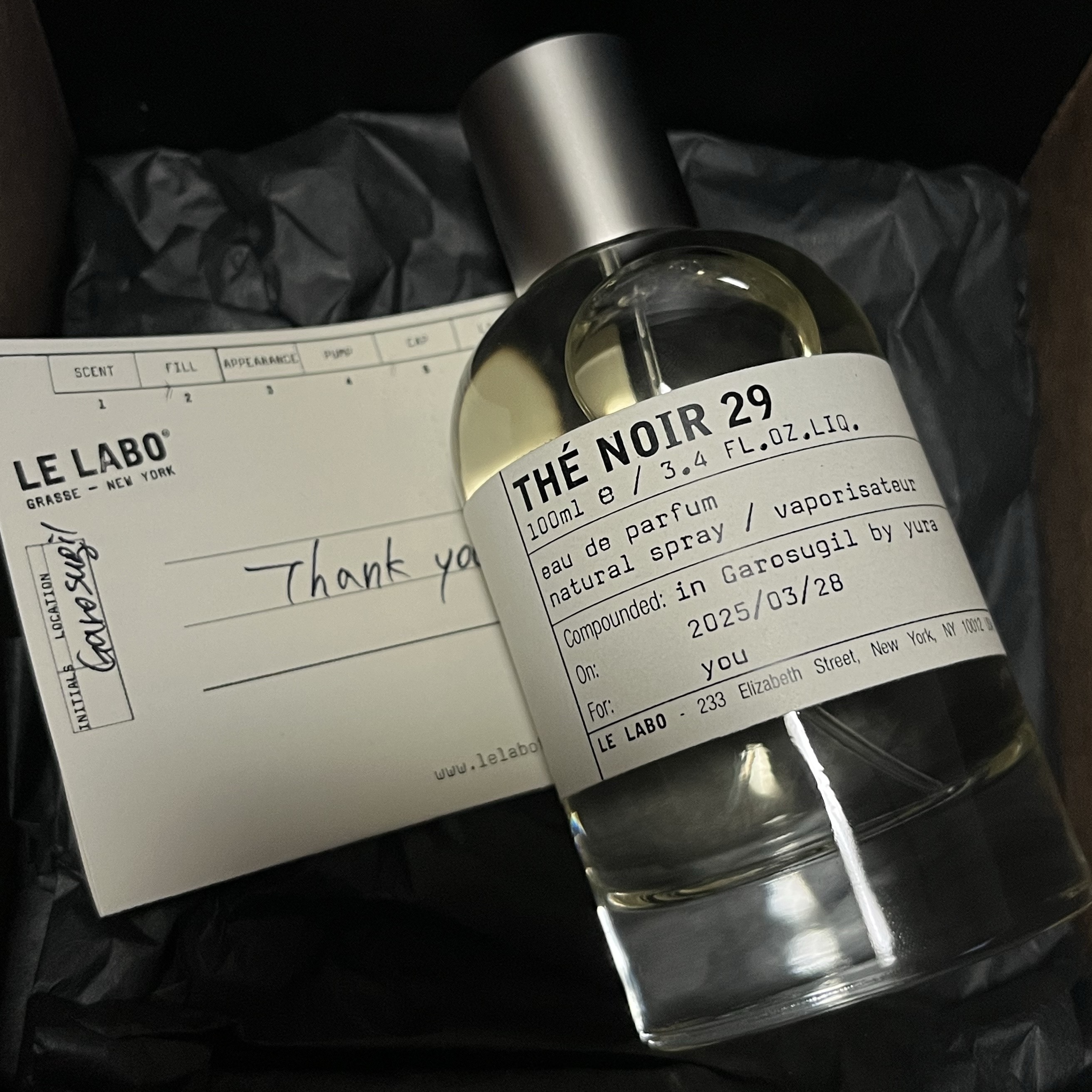 Le Labo The Noir 29 Eau De Parfum 100ml 착용 스타일