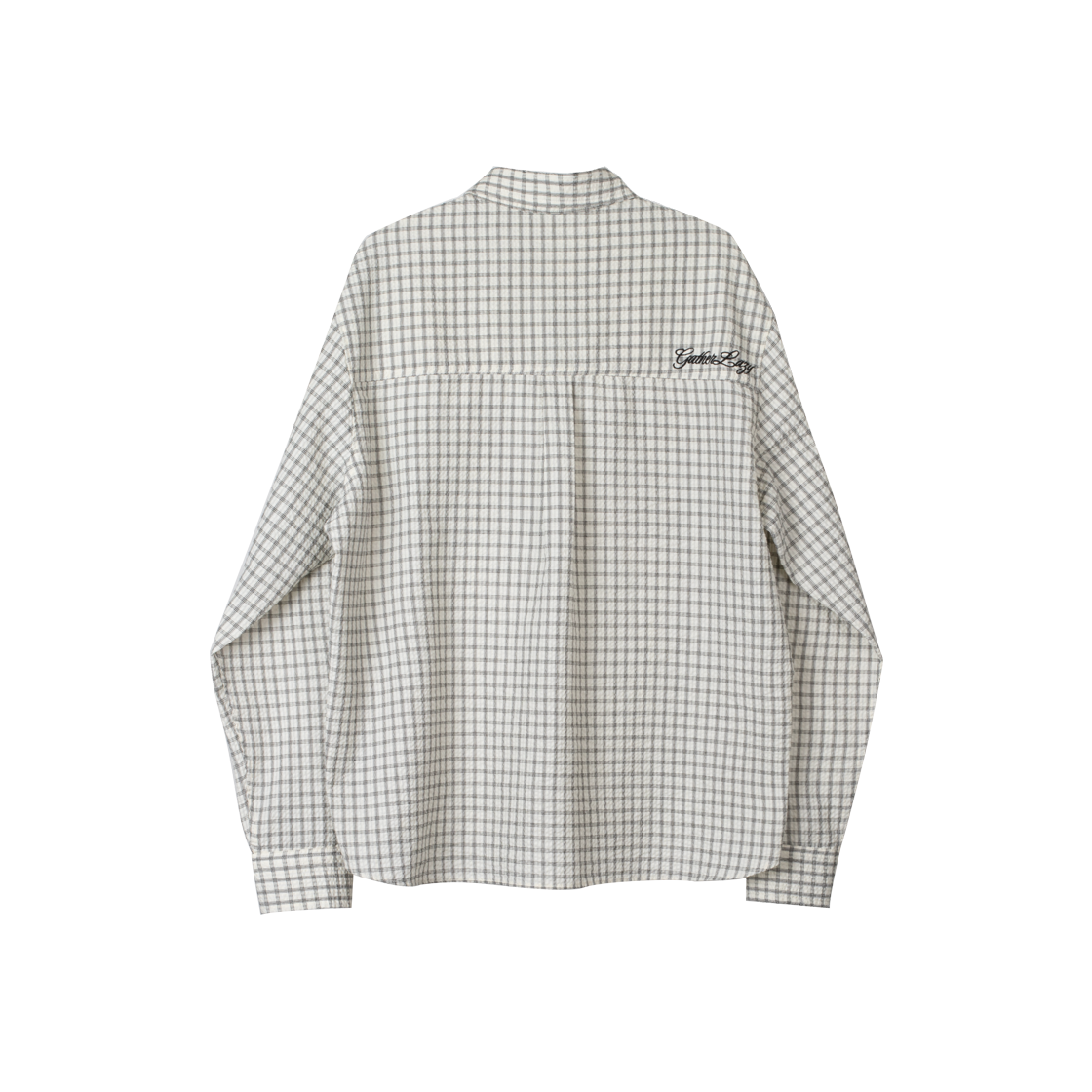 게더레이지 백 로고 체크 셔츠 아이보리(Gatherlazy Back Logo Check Shirts Ivory) - 2