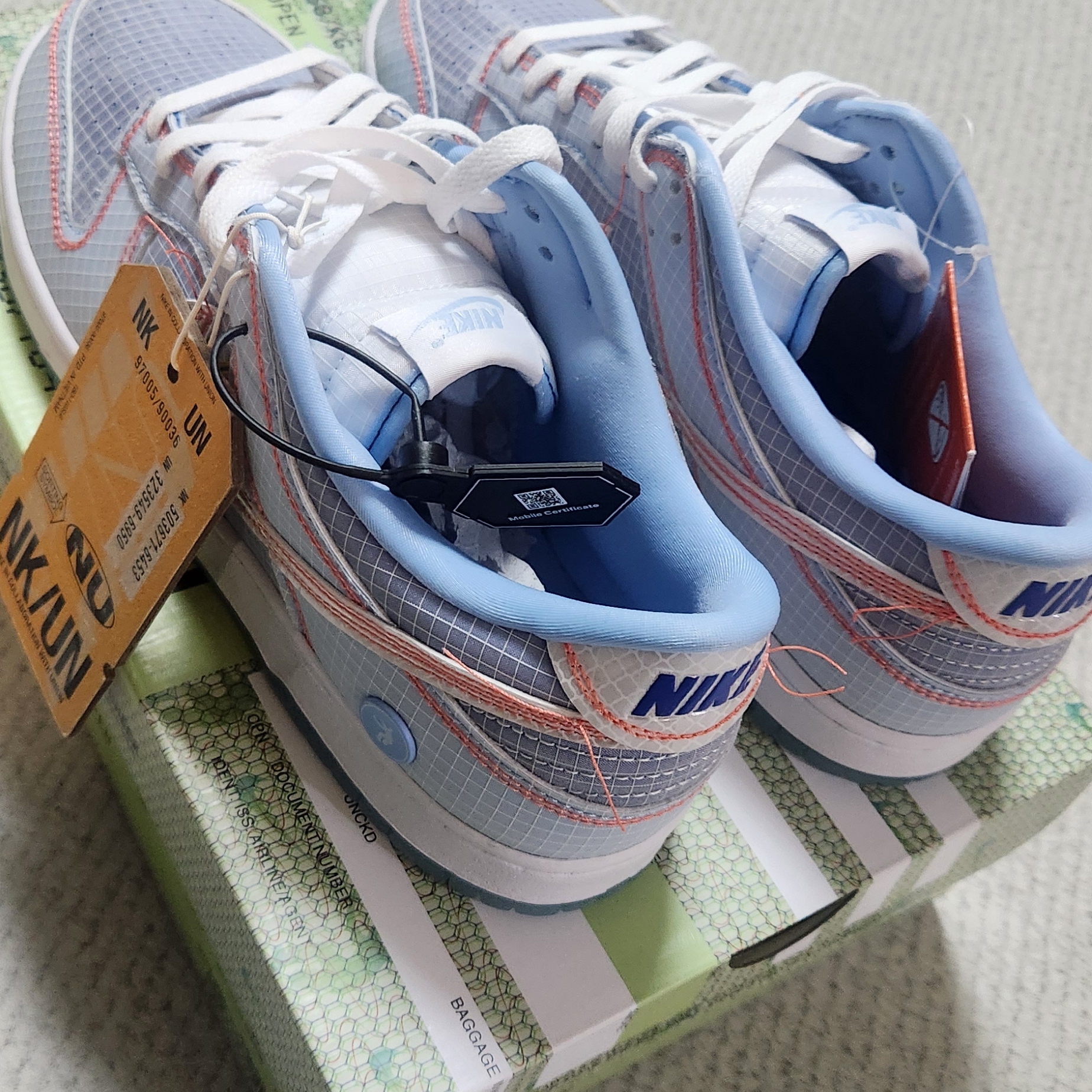 Nike x Union Dunk Low Passport Pack Argon 착용 스타일 - 2