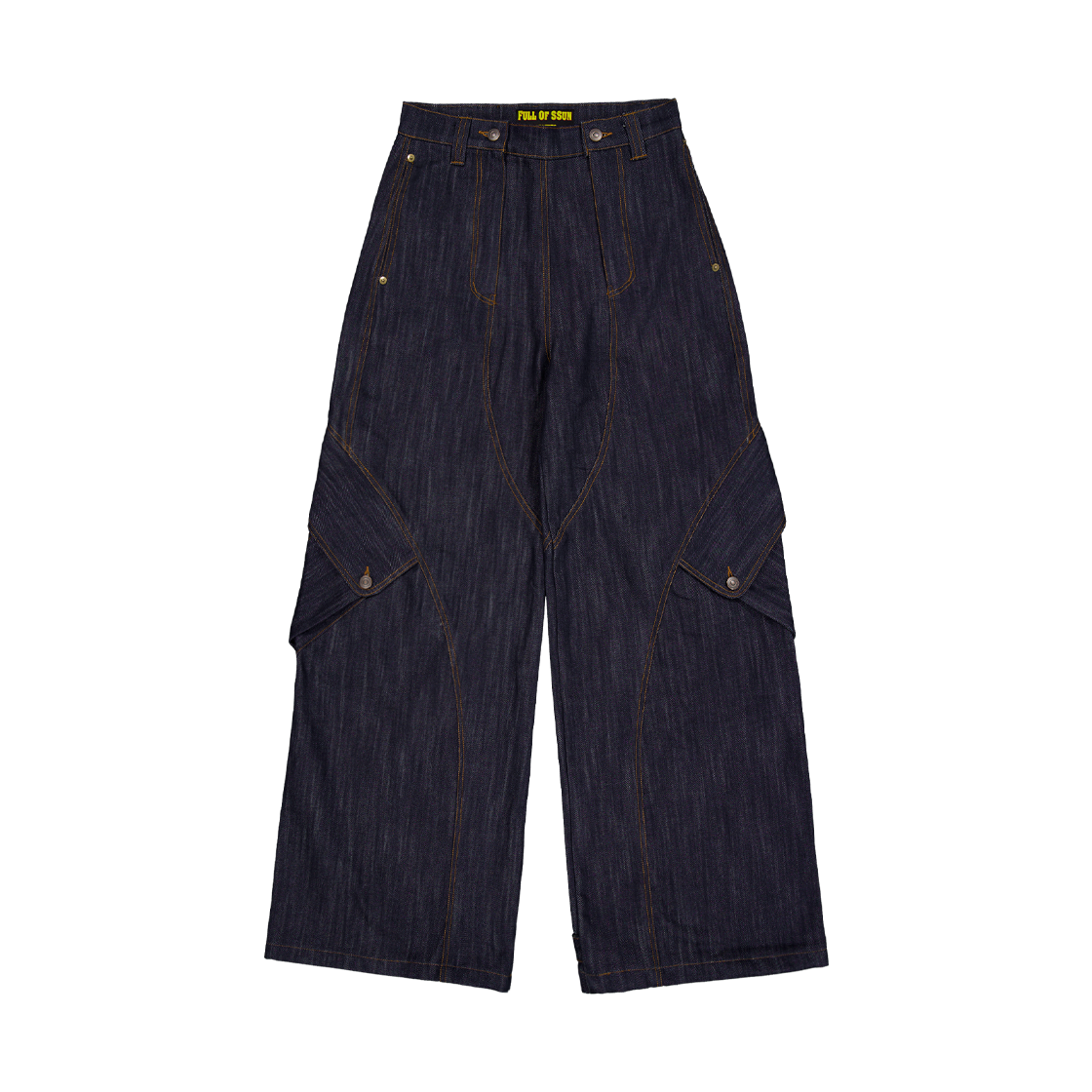 25SS-02(1912502) Full of Ssun Double Zipperfly Cargo Denim Indigo