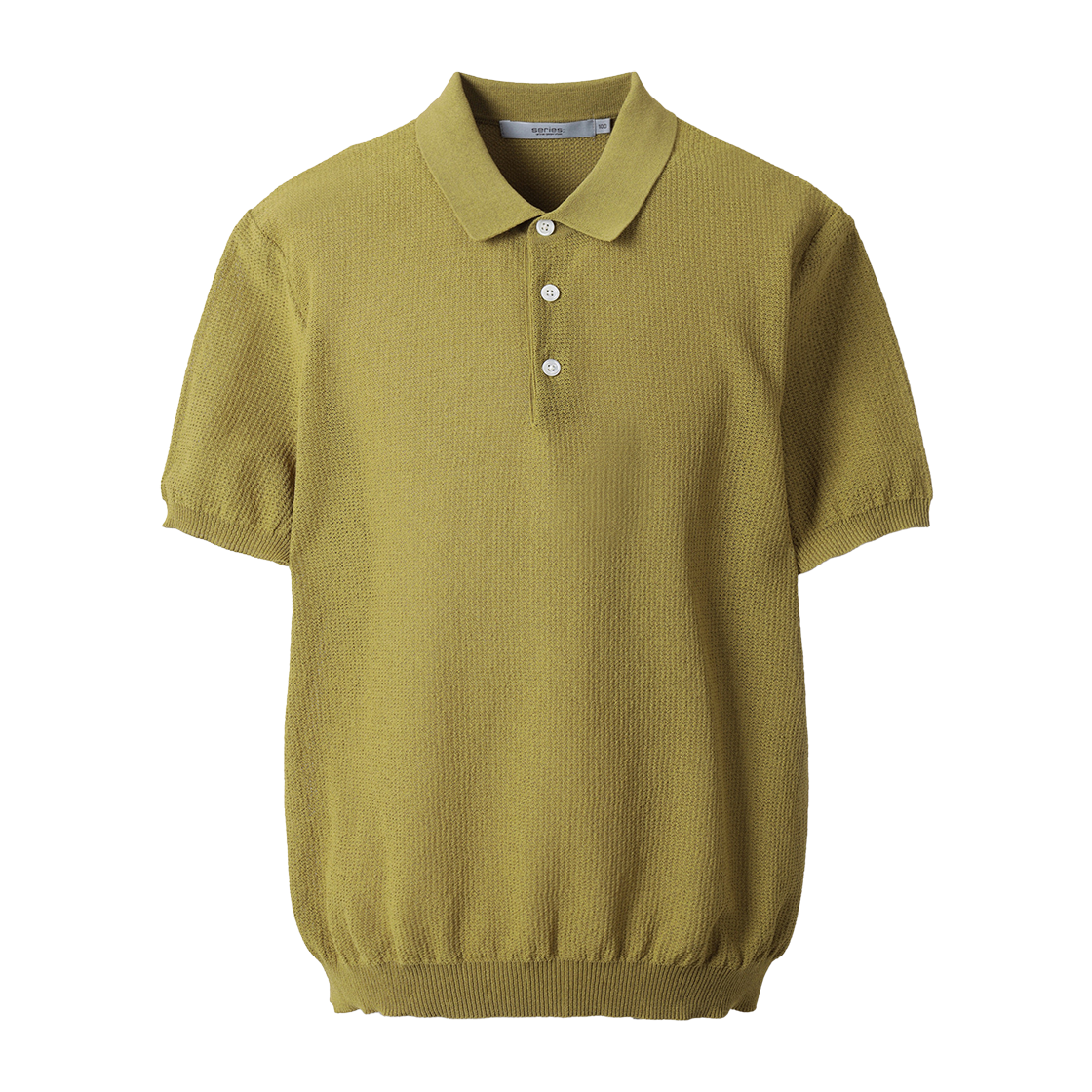 시리즈 아이스 코튼 3버튼 하프 슬리브 폴로 스웨터 머스타드(Series Ice Cotton 3 Button Half Sleeve Polo Sweater Mustard) - 1