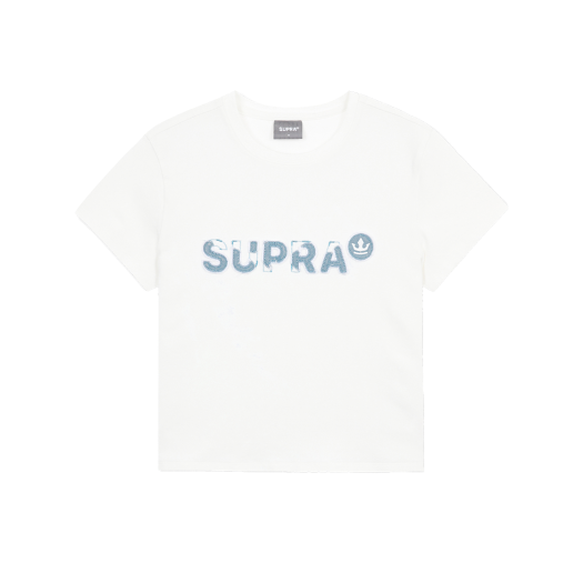 WWRS91653-WHS Supra Women's Logo Point Crop T-shirt White