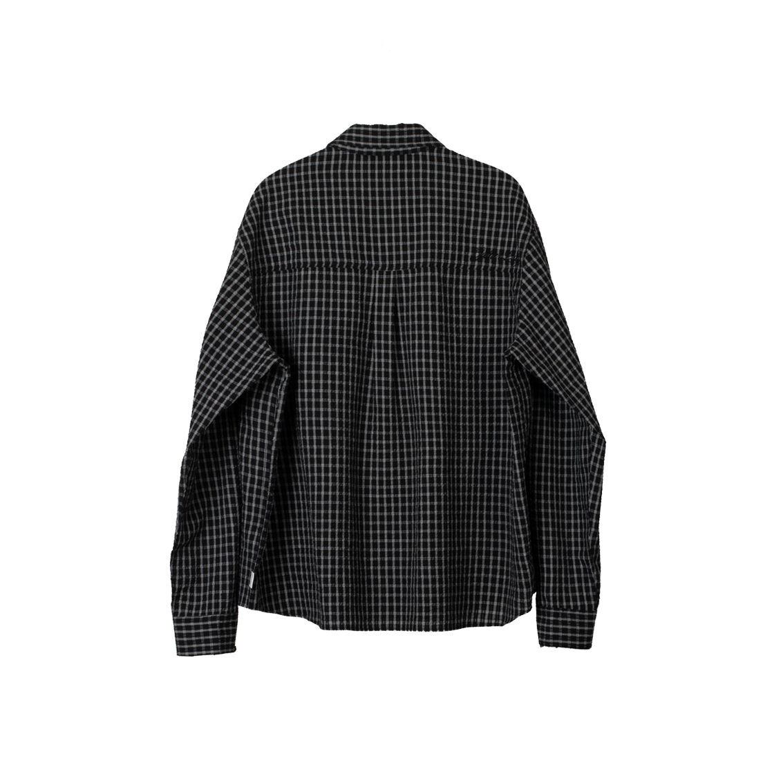 게더레이지 백 로고 체크 셔츠 블랙(Gatherlazy Back Logo Check Shirts Black) - 2