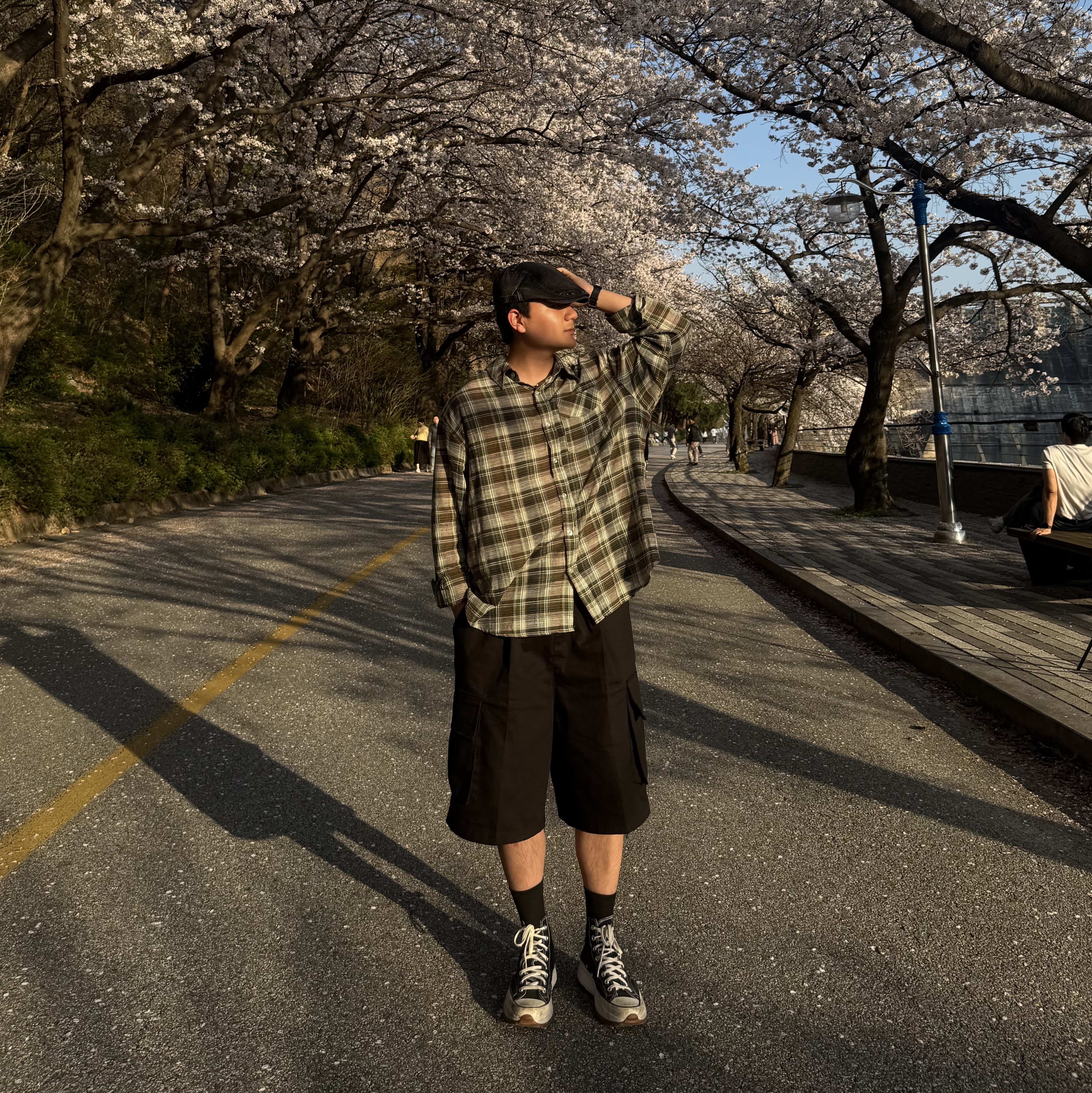 컨버스 런스타 하이크 하이 블랙 화이트 검 착용 스타일 - 2