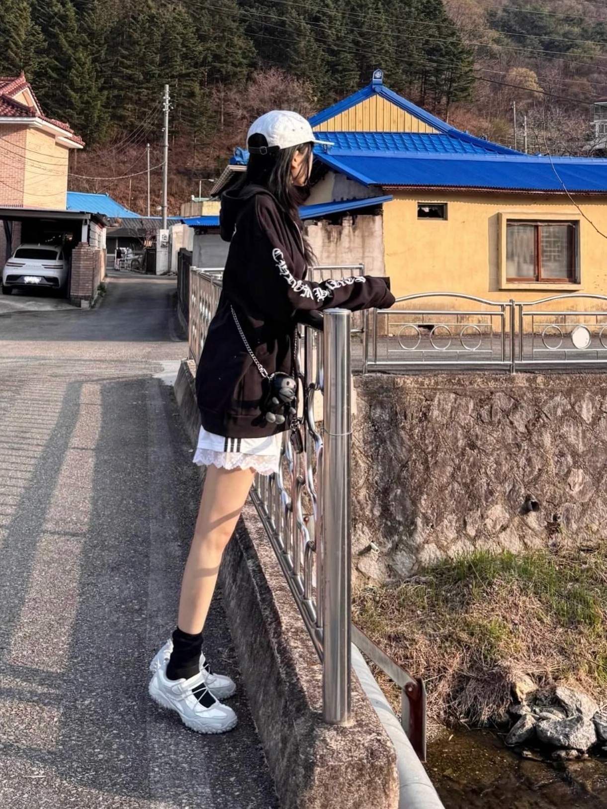 [6% 적립] FILA Echappe Velcro Maryjane Grey 착용 스타일