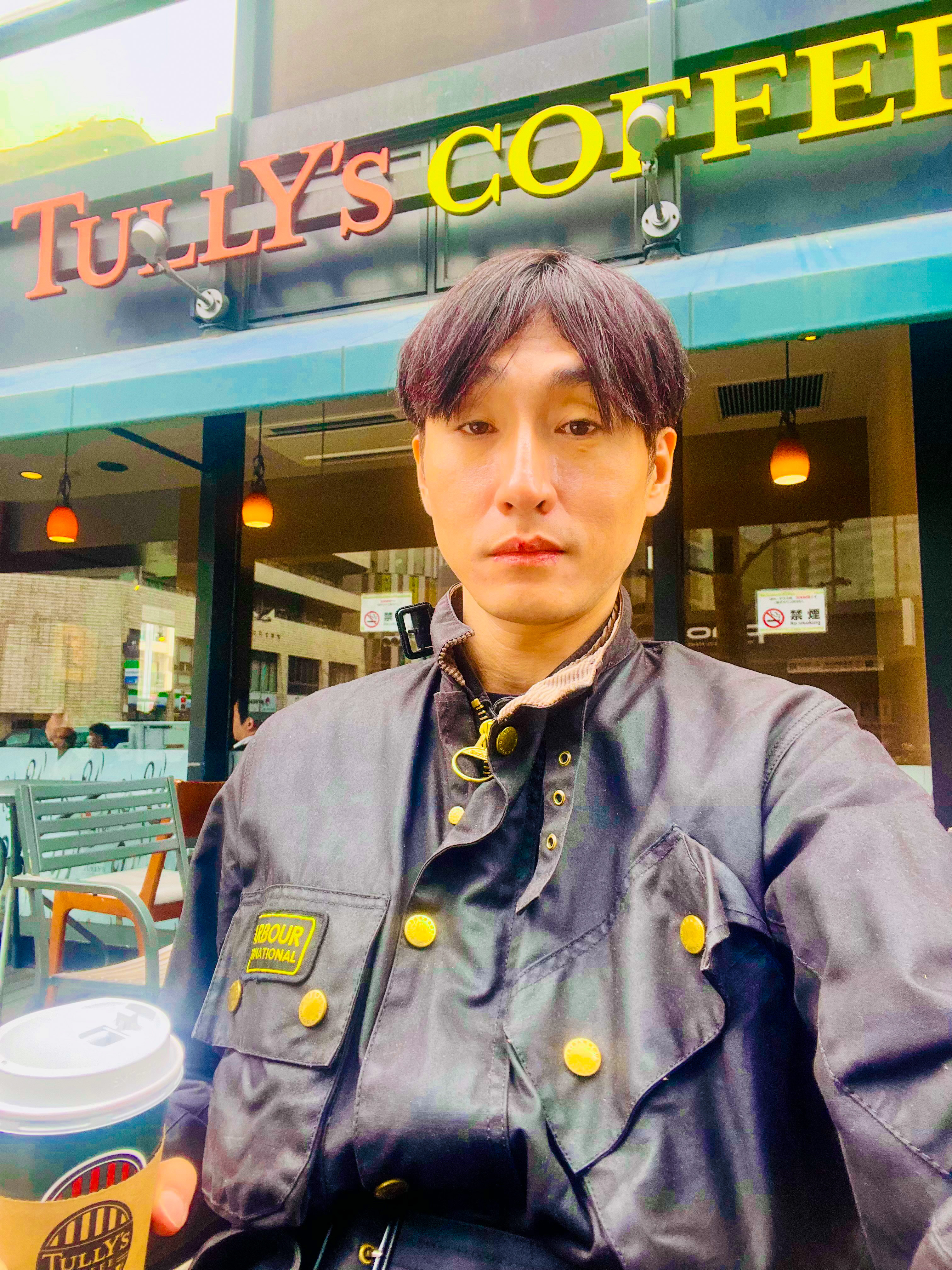 Barbour International Original Wax Jacket Black 착용 스타일