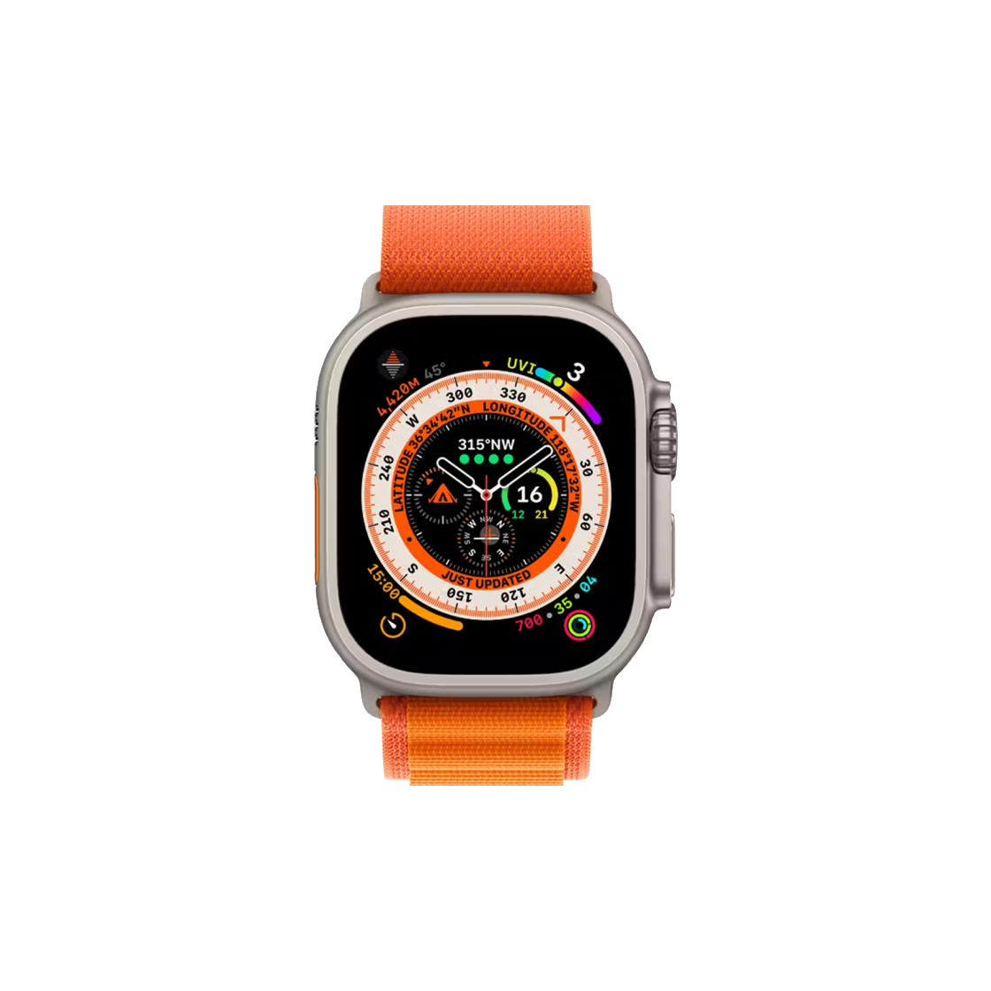 [A등급] 리퍼비시 애플워치 울트라 49mm 티타늄 케이스 알파인 루프 오렌지([A등급] Refurbished Apple Watch Ultra 49mm Titanium Case with Alpine Loop Orange)