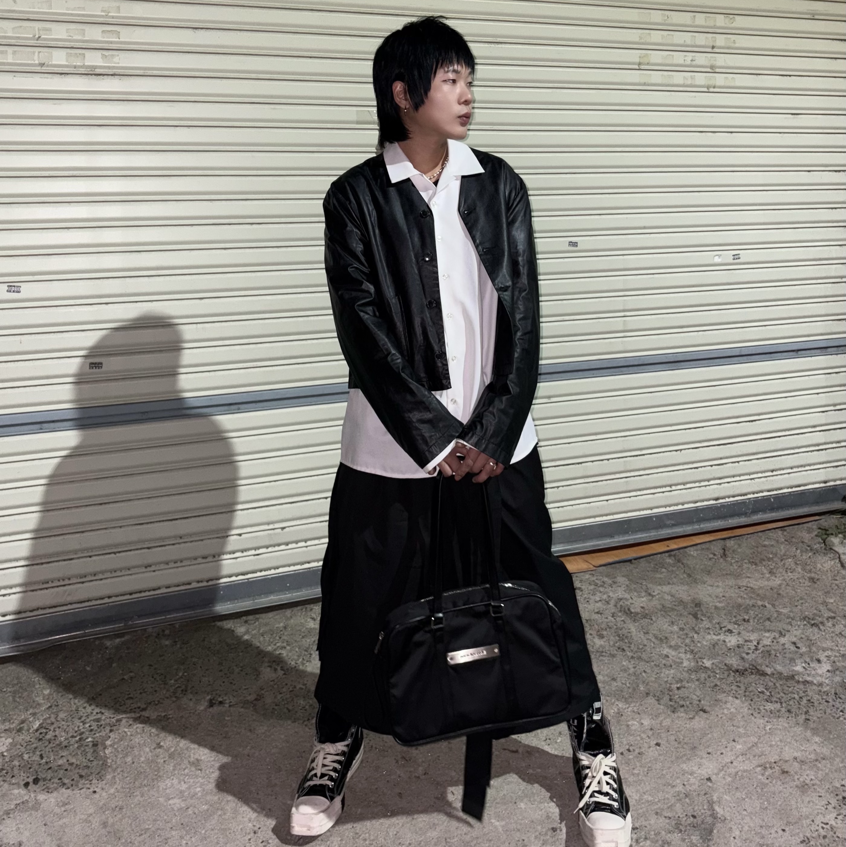 Converse x Drkshdw Turbodrk Chuck 70 Hi Black Lacquered Denim 착용 스타일 - 2