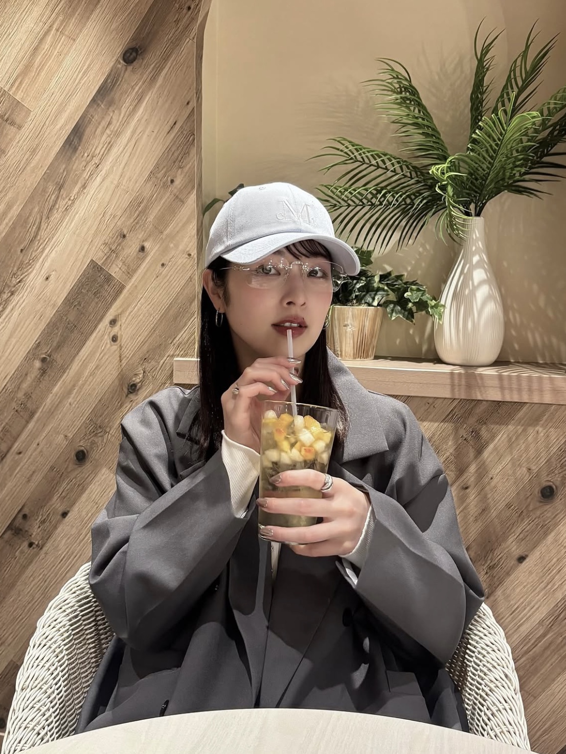 MUCENT Signature Ballcap Grayish blue 착용 스타일 - 2