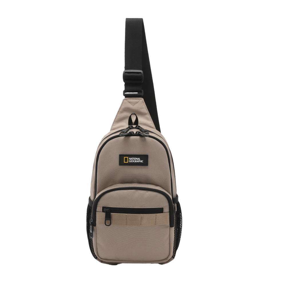 N255ACR170070 National Geographic Round Sling bag Beige