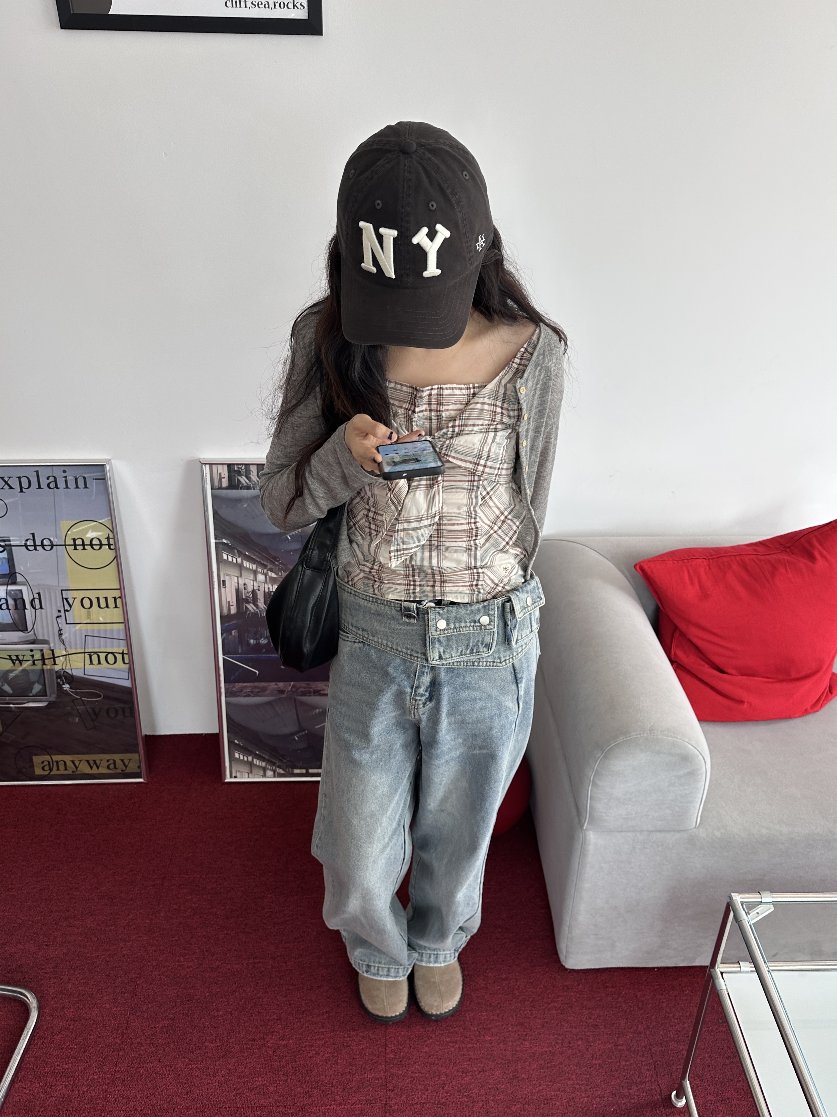 American Needle Archive400 Cap NY Black Yankees Navy, American Needle Archive Cap New York Black Ykees Nl Black 착용 스타일 - 1