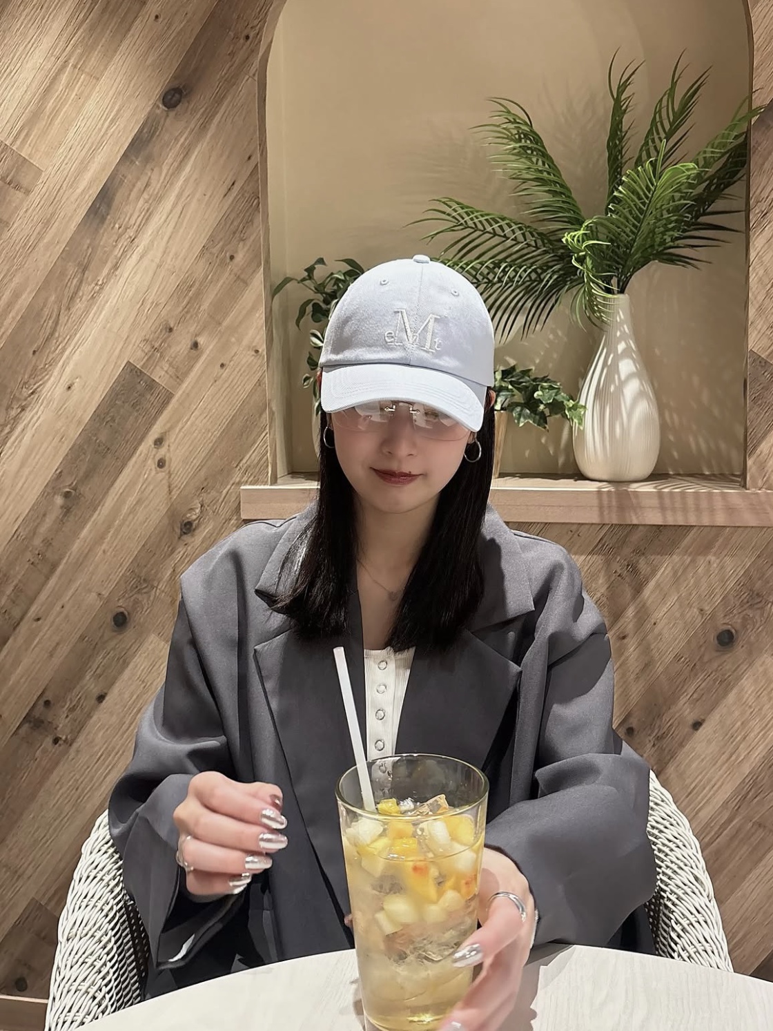 MUCENT Signature Ballcap Grayish blue 착용 스타일 - 3
