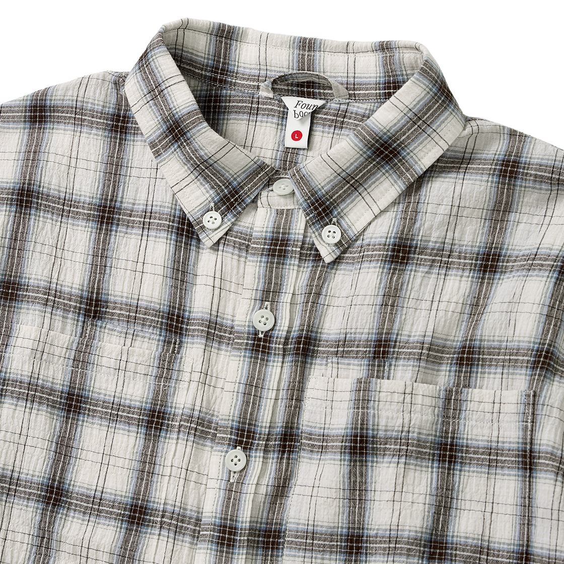 파운드포켓 비디 플레이드 포켓 에스에스 셔츠 베이지(Found Pocket BD Plaid Pocket S/S Shirt Beige) - 3