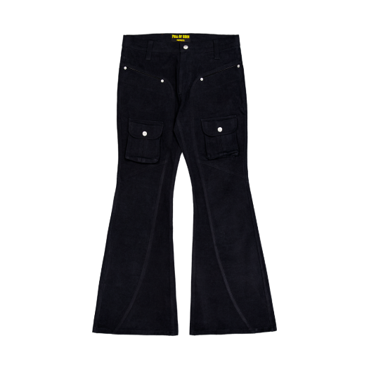 25SS-03(1912503) Full of Ssun Curved Cargo Flare Pants Black