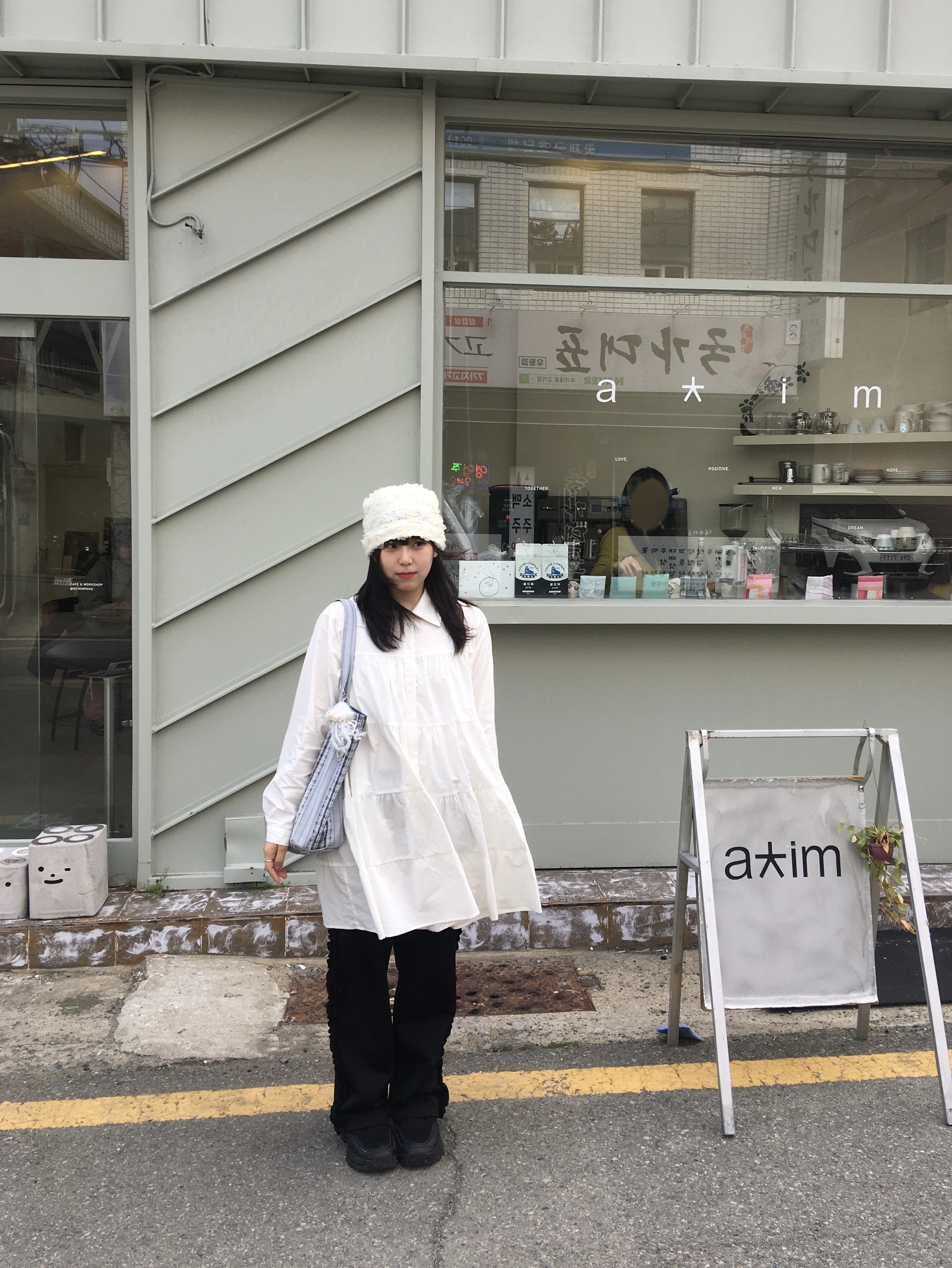 (W) 혼스비 달링 하버 블랙 착용 스타일 - 4