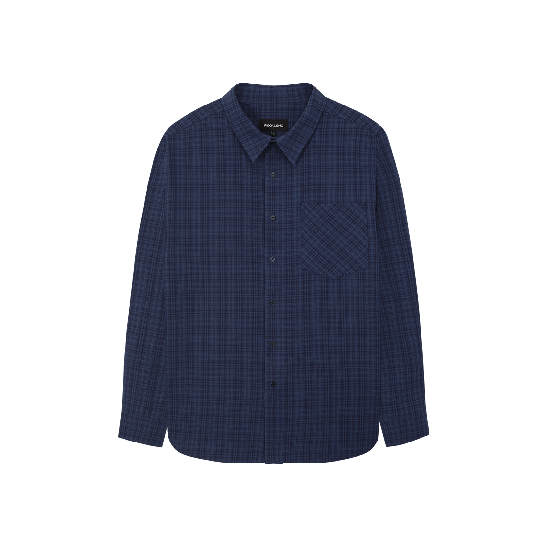 シャツ WOOALONG Tone-on-Tone Check shirt 5FT1521 우알롱 톤온톤 체크 셔츠 네이비 | WOOALONG | KREAM