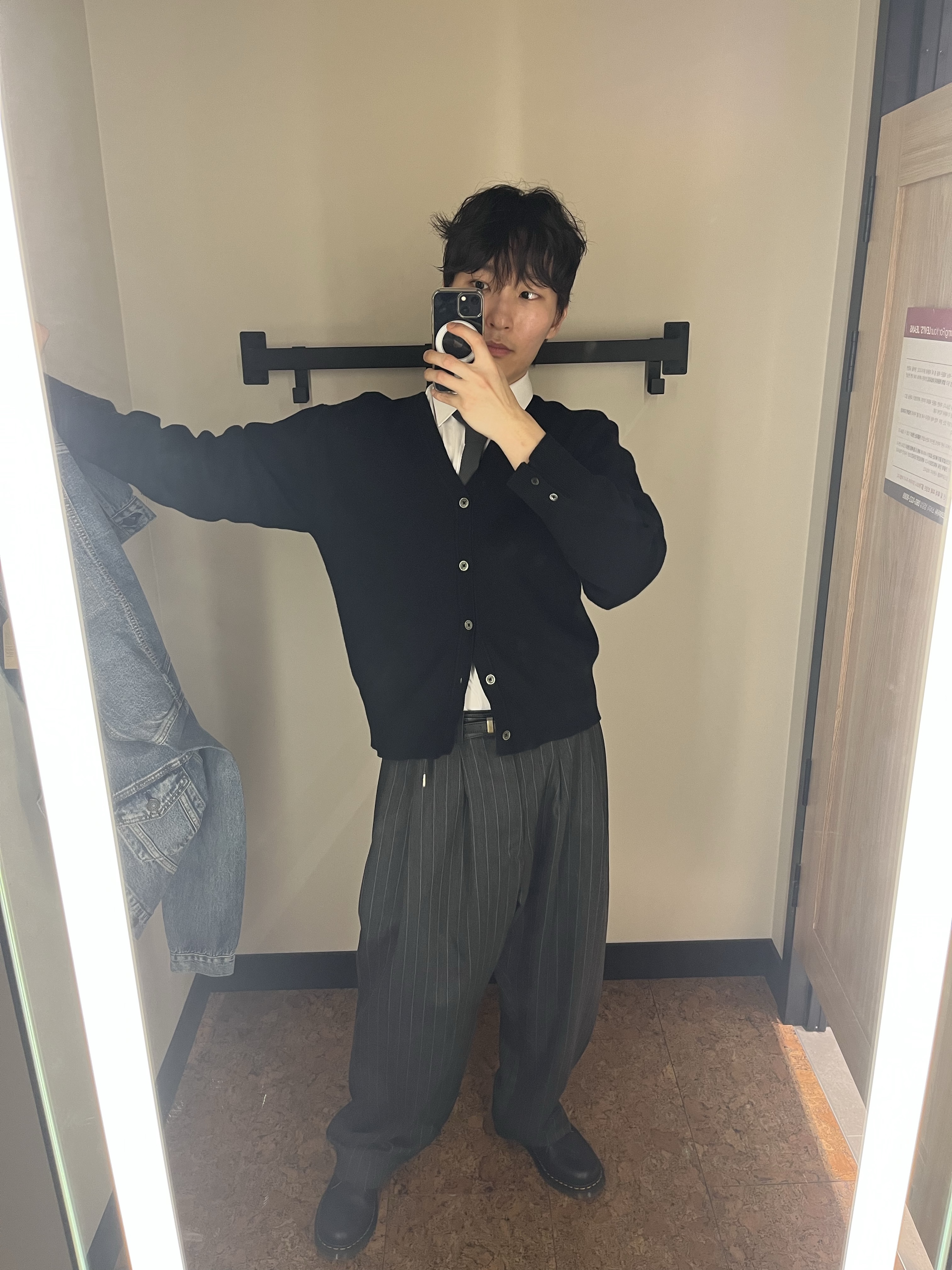 noun Wide Tapered Pants Stripe Charcoal, Dr. Martens 1461 Smooth Black 착용 스타일