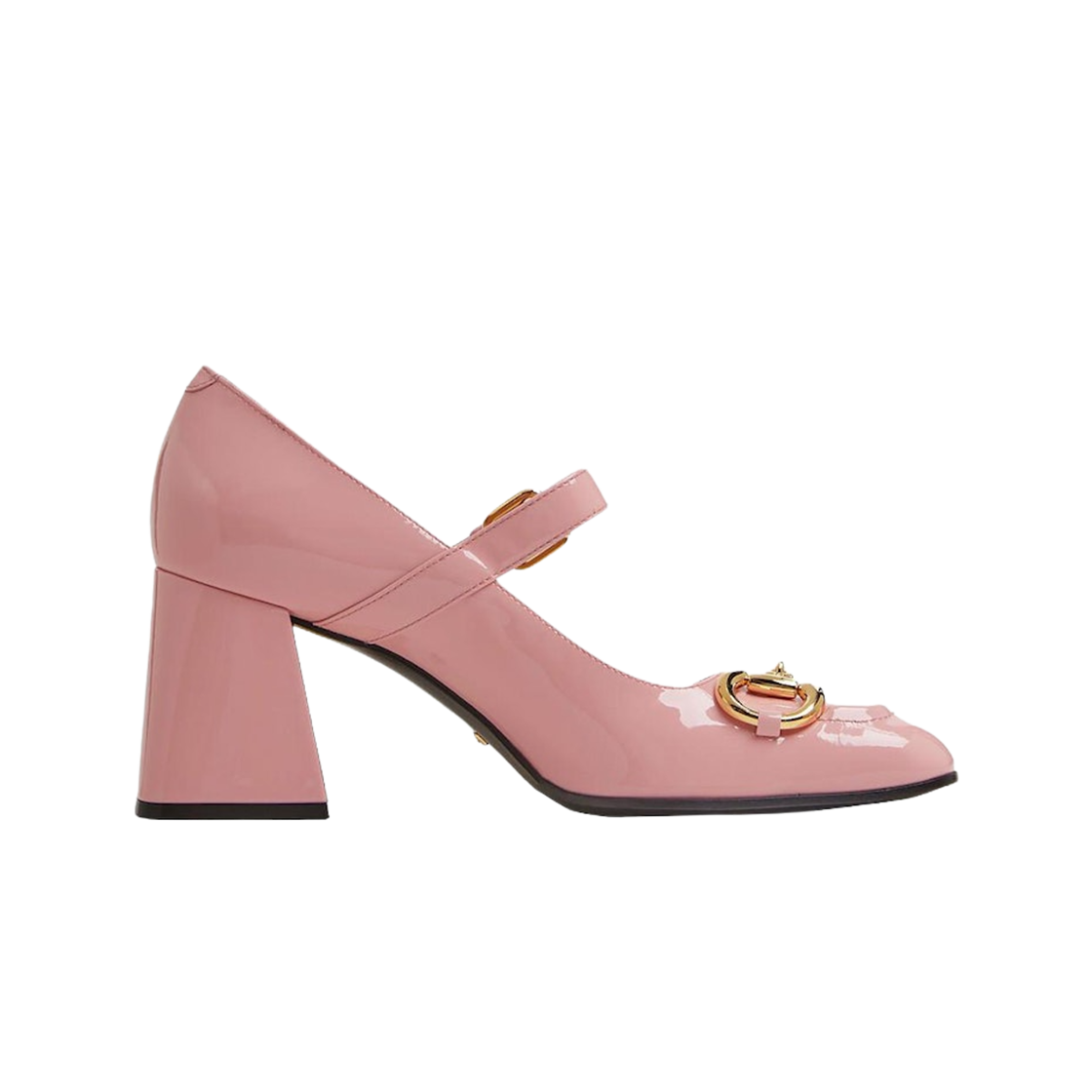 694855-BNC00-5815 (W) Gucci Horsebit Mid-Heel Pumps Light Pink