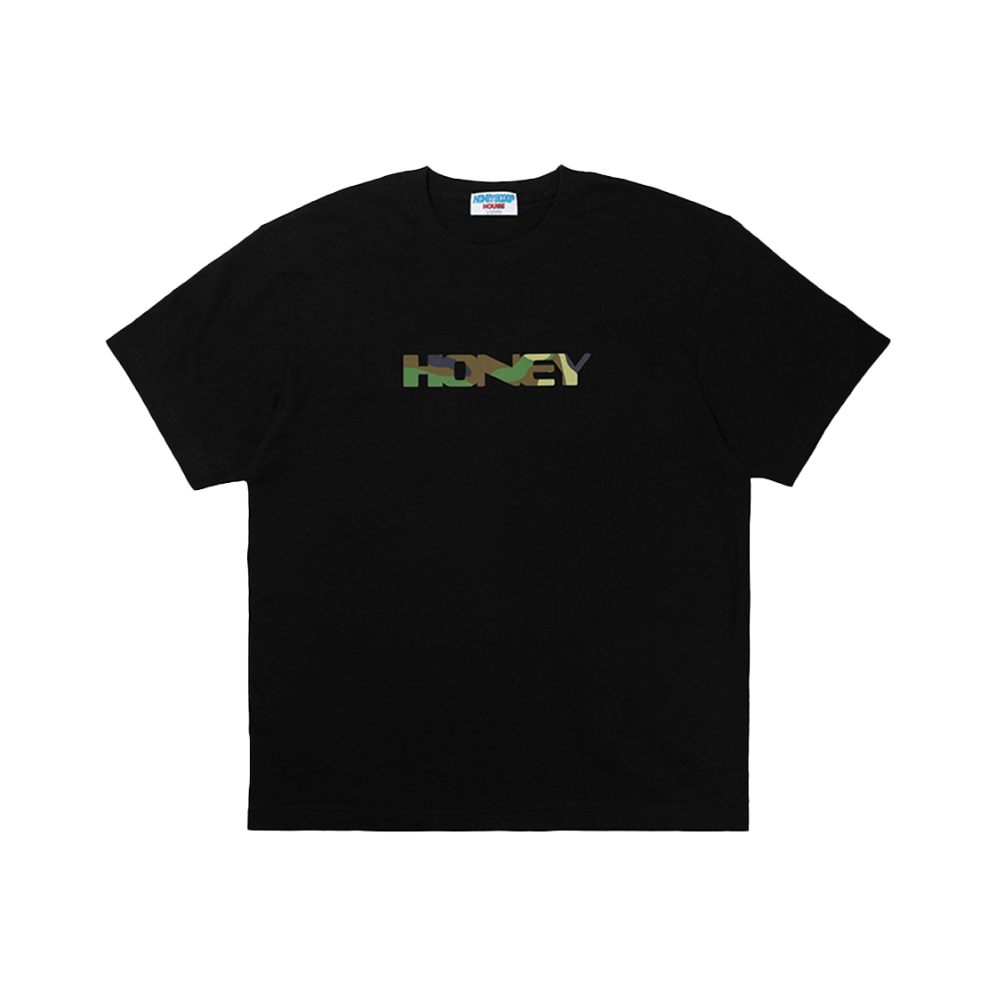 허니스쿱하우스 허니 우드랜드 카모 티 블랙(Honey Scoop House Honey Woodland Camo Tee Black)
