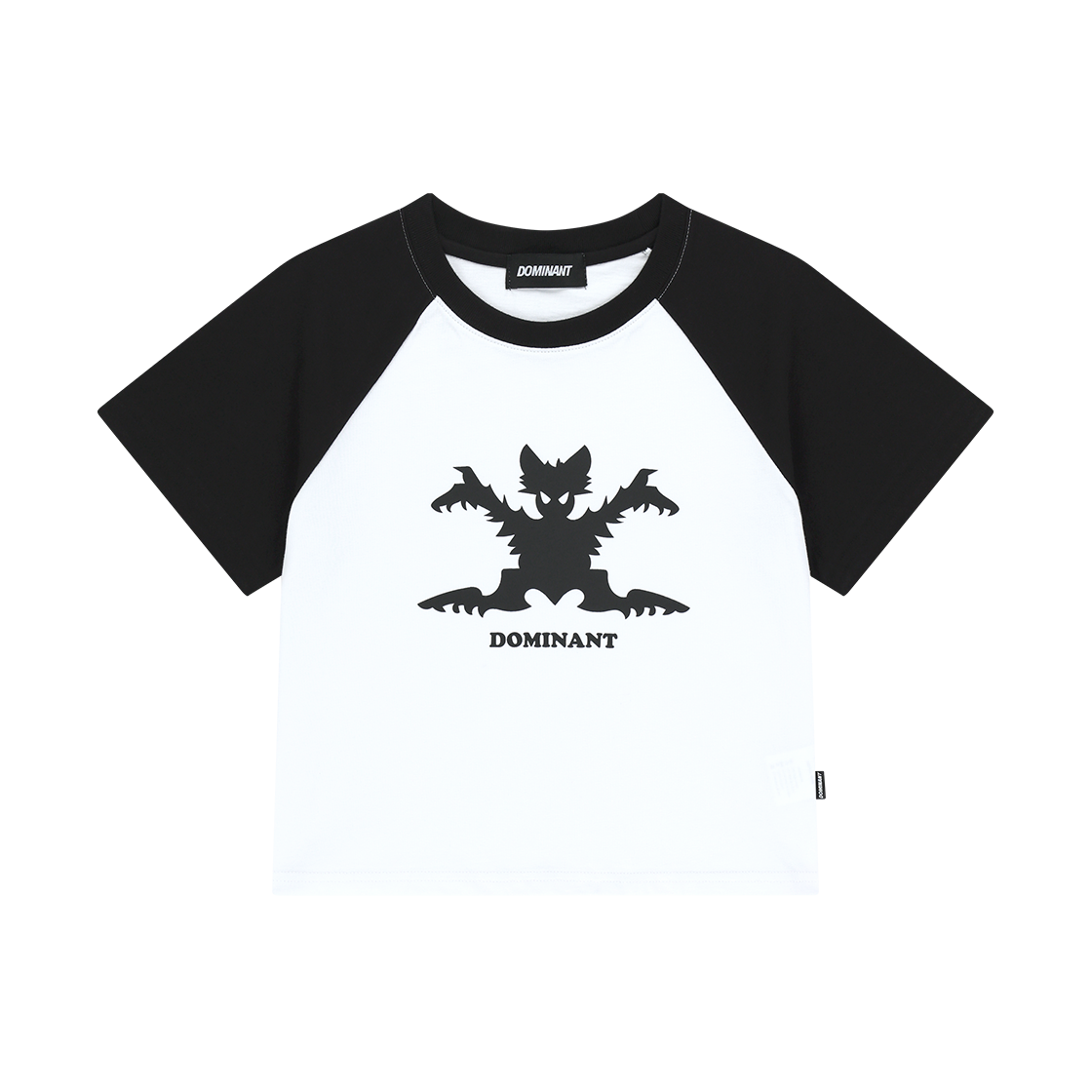 DMNT25SSCTWH06 Dominant Bat Raglan Crop T-Shirt White