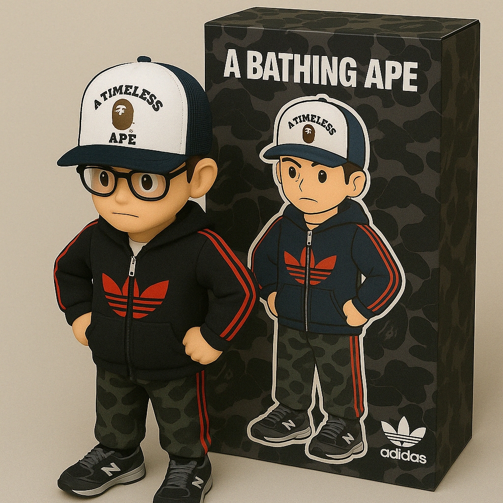 Adidas x BAPE Ultimate Shark Hoodie Black - KR Sizing, Adidas x BAPE Firebird Track Pants Black - KR Sizing 착용 스타일