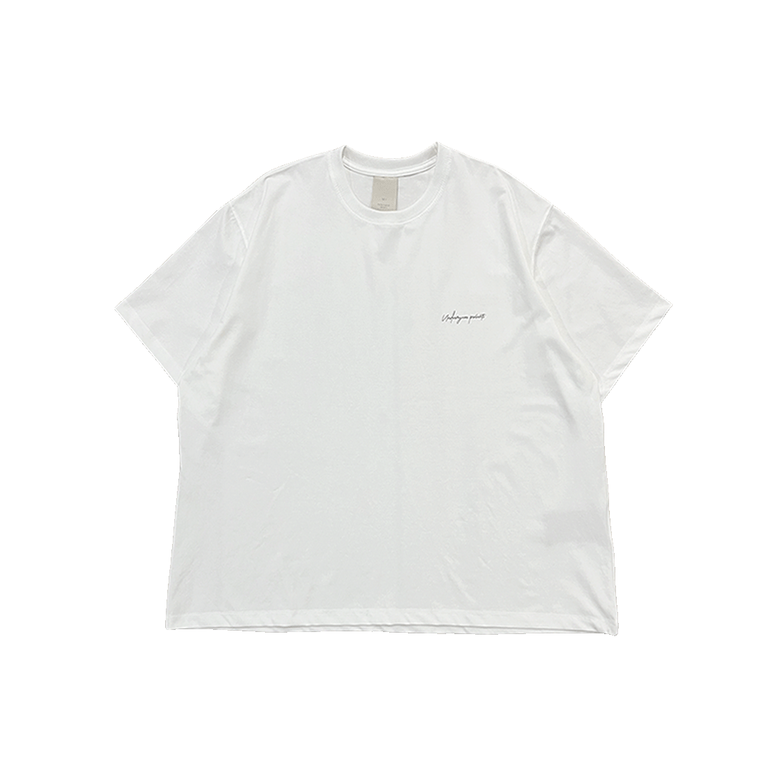 언더마이카 무.103 안티 Fxxking 로고 플레이 와이드 크롭 티셔츠 화이트(Undermycar Mu.103 Anti Fxxking Logo Play Wide Crop T-Shirts White)