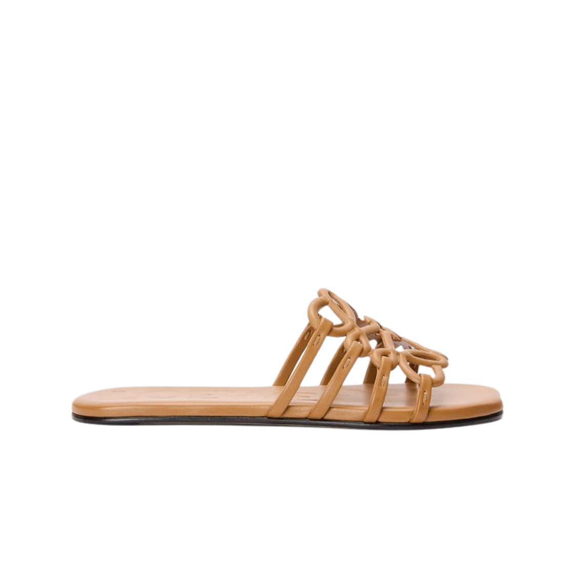 LLSP465X08-3150 (W) Loewe Petal Anagram Slide in Soft Calfskin Camel