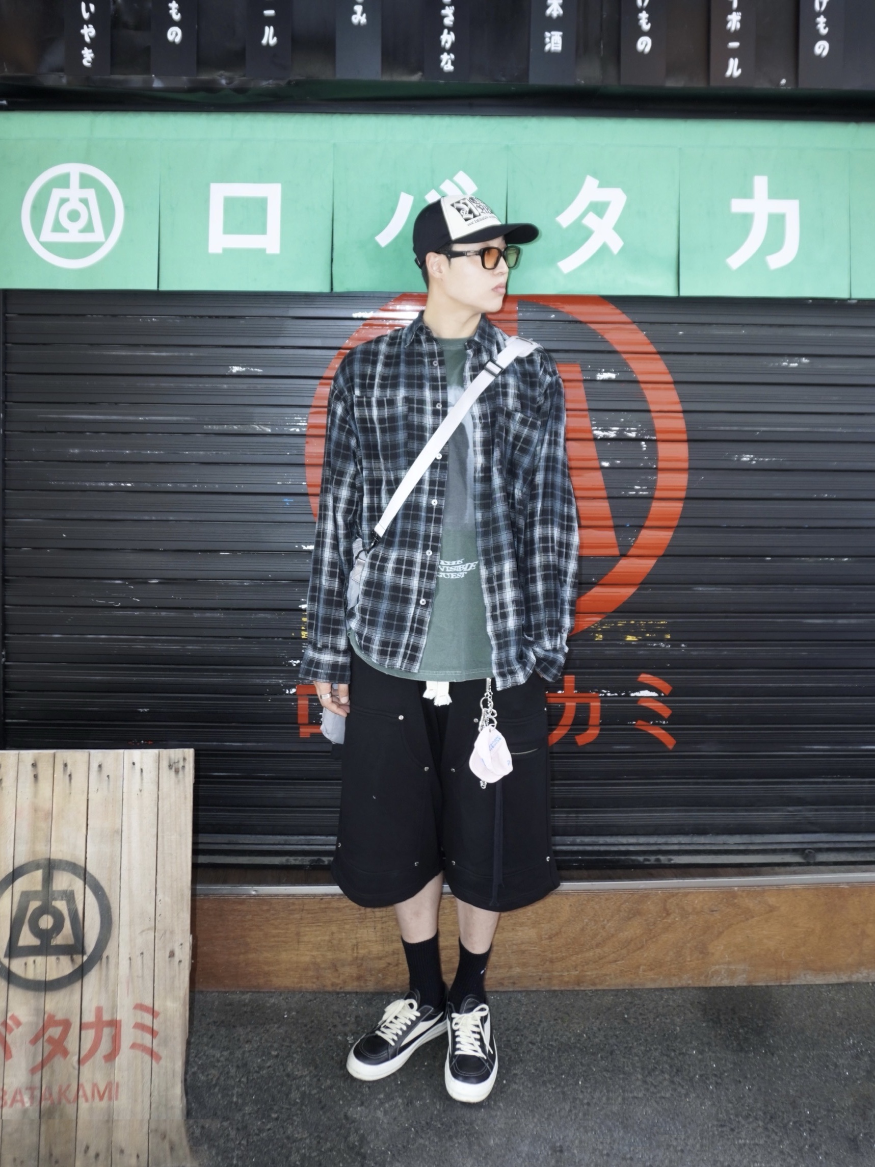 NOMANUAL O.D Check Shirt Black, C.P. Company Nylon B Lens Backpack Silver Sage Brown - 23FW 착용 스타일 - 2