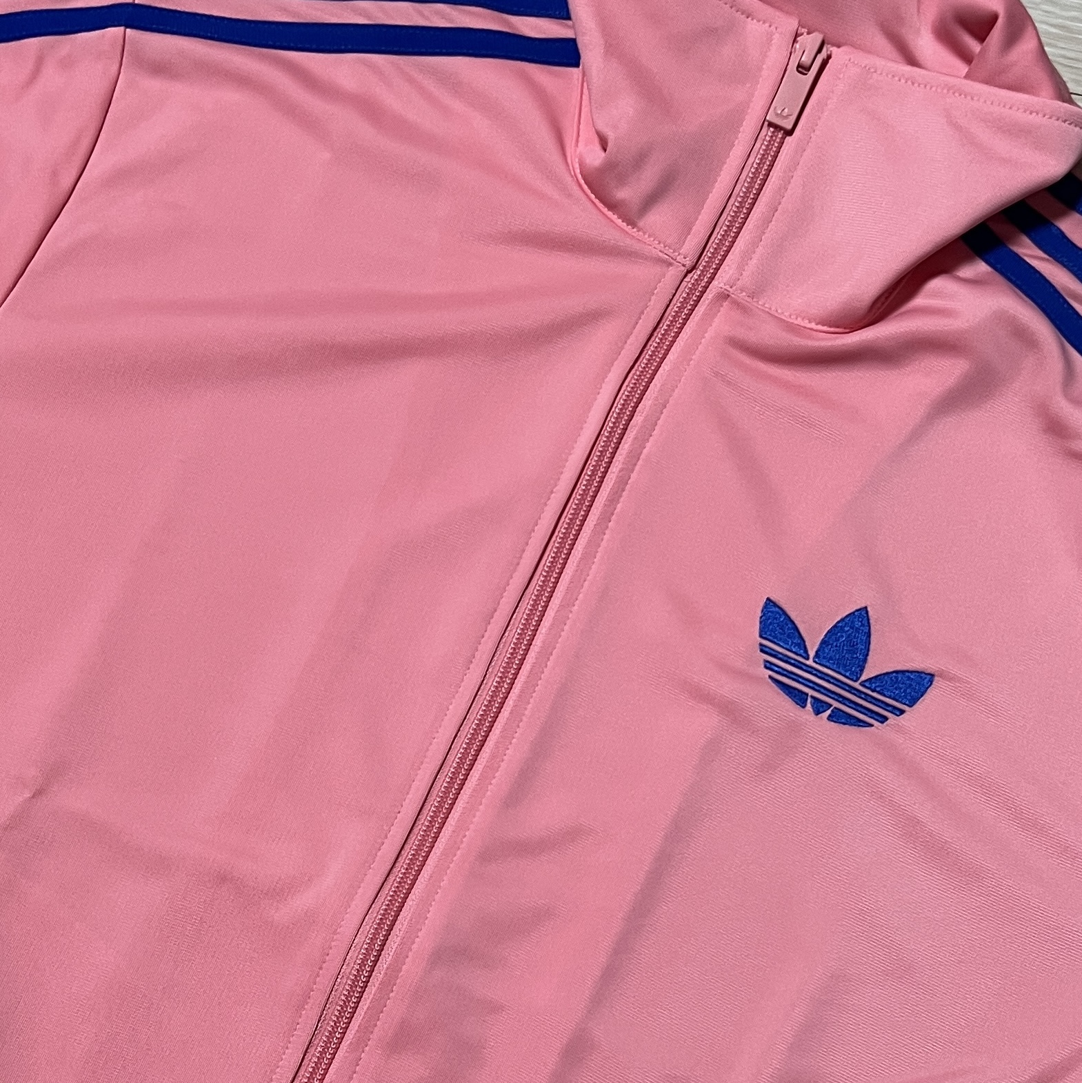 (W) Adidas Adicolor Classic Firebird Loose Track Top Semi Pink Spark Blue - KR Sizing 착용 스타일 - 1