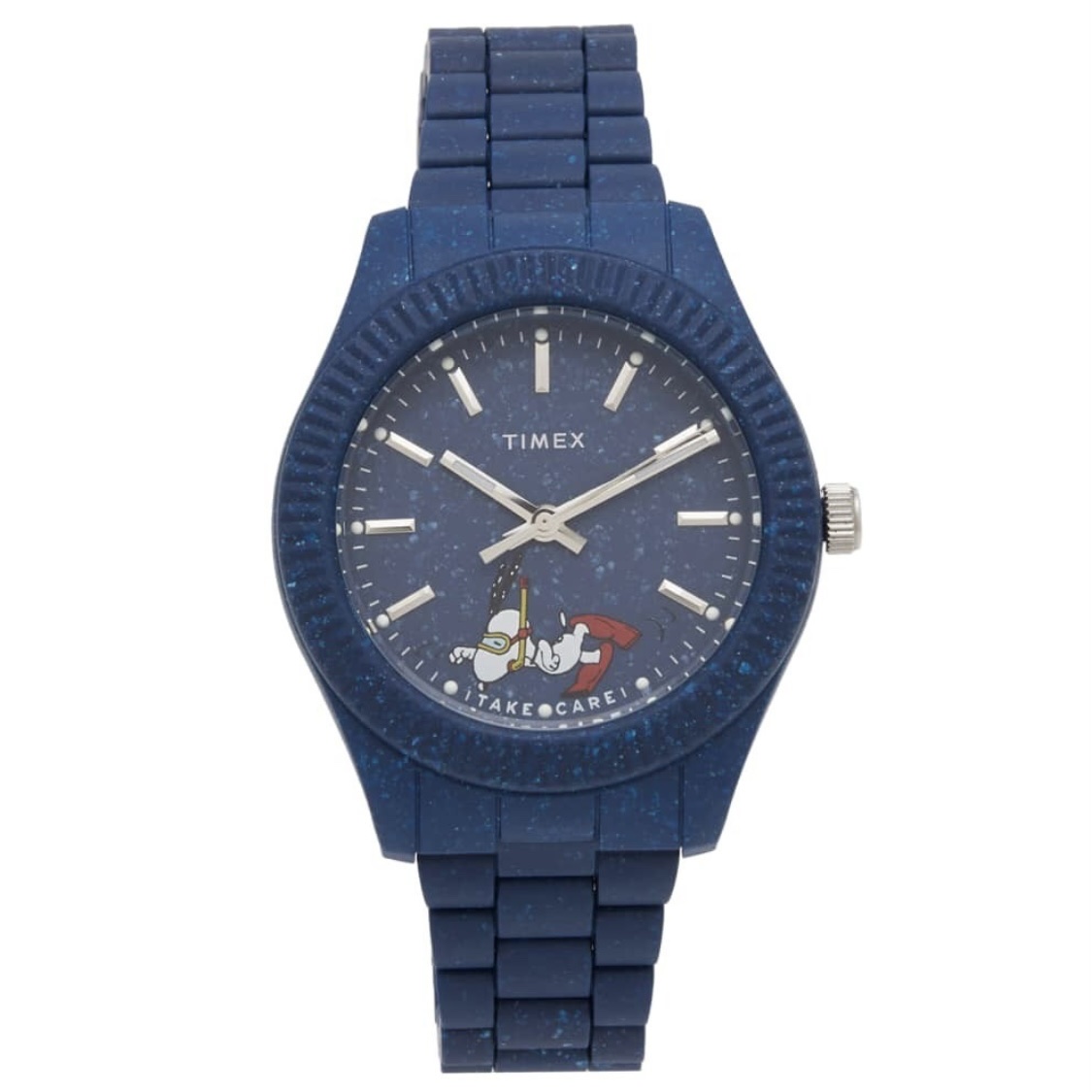 Timex x Peanuts Legacy Ocean 41mm Recycled Bracelet Watch Blue 착용 스타일 - 1