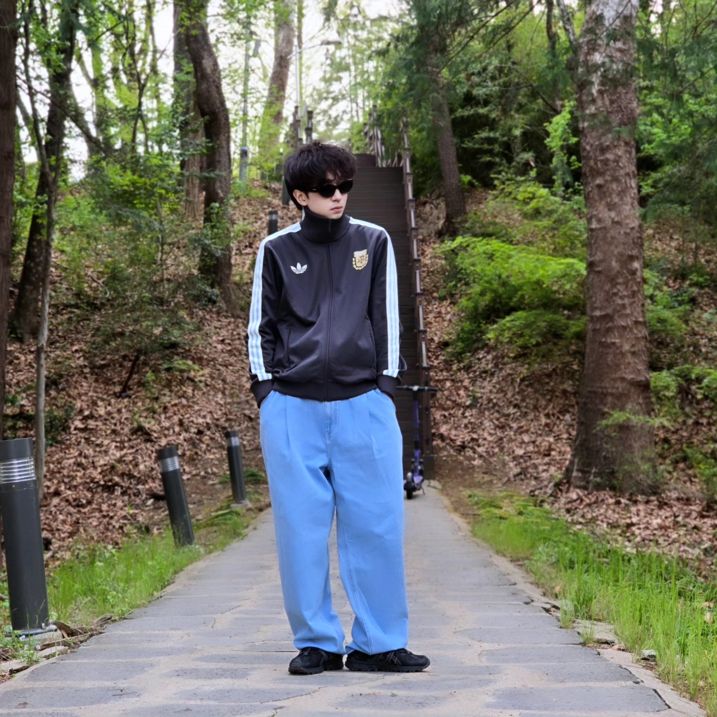 Adidas Argentina Beckenbauer Track Top Utility Black - KR Sizing, Adidas Argentina Beckenbauer Track Top Utility Black - US Sizing 착용 스타일 - 5