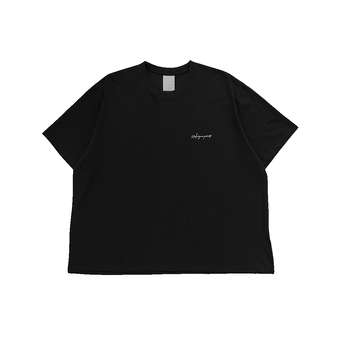 언더마이카 무.103 안티 Fxxking 로고 플레이 와이드 크롭 티셔츠 블랙(Undermycar Mu.103 Anti Fxxking Logo Play Wide Crop T-Shirts Black)