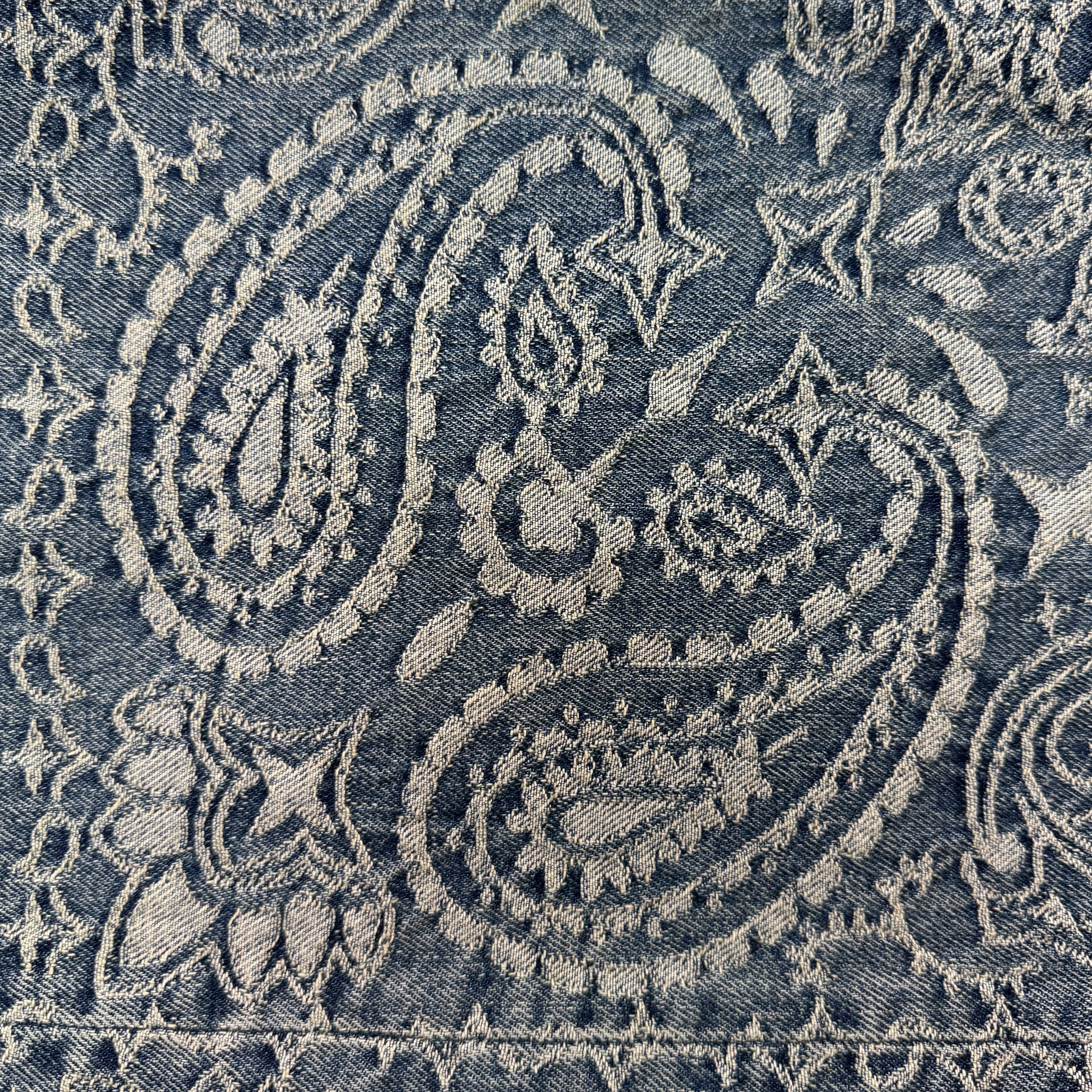 Supreme Bandana Jacquard Baggy Jean Blue - 25SS 착용 스타일 - 2